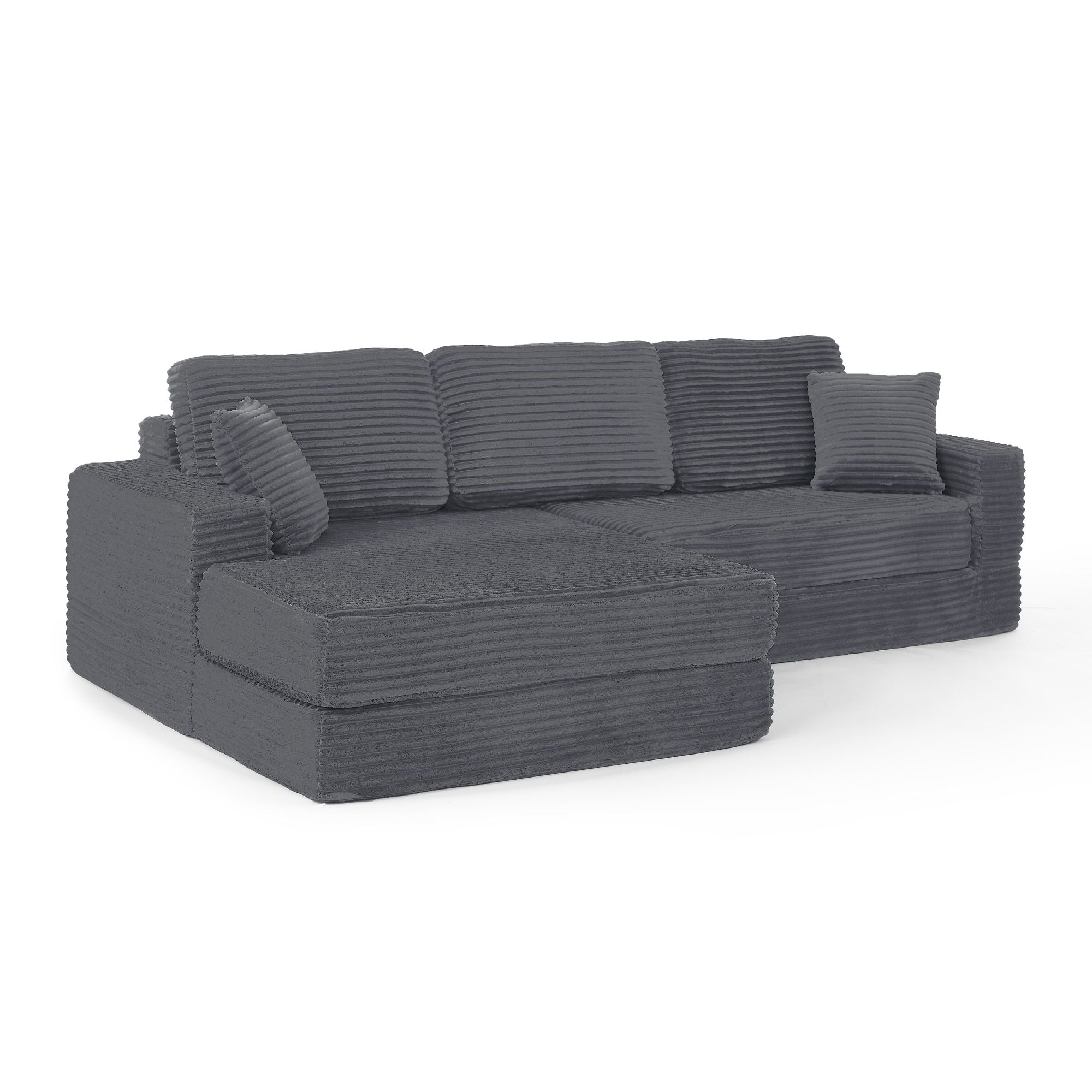 Modern Minimalist L Shape Modular Sectional Sofa, Couch