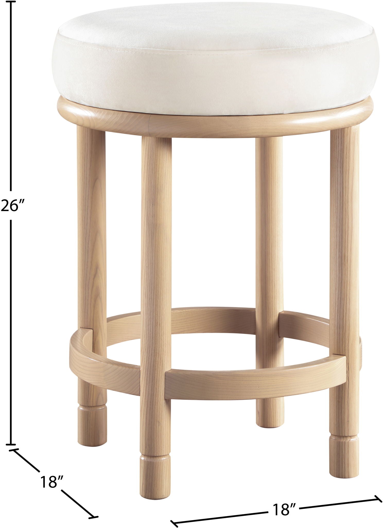 Monette - Counter Stool With Natural Base