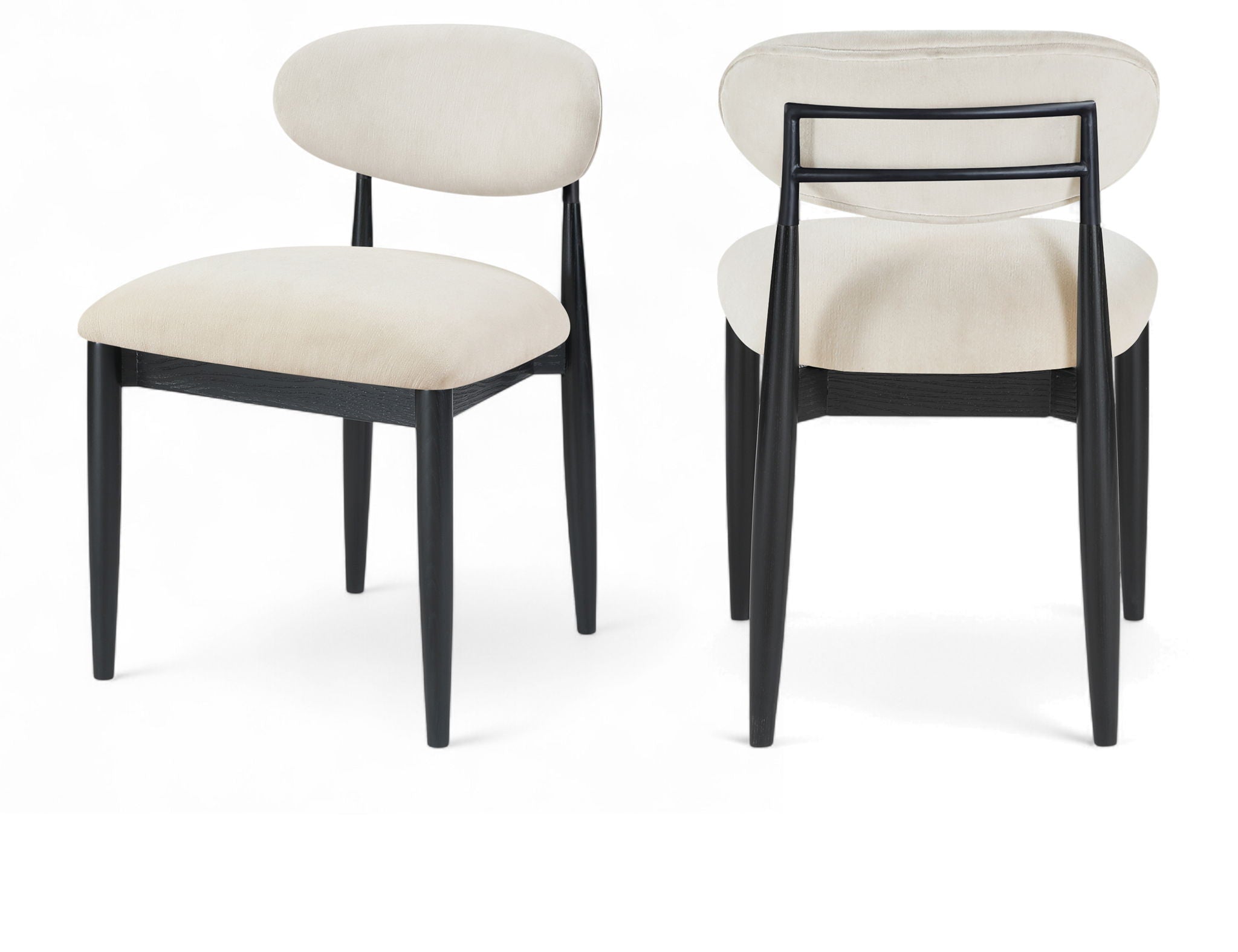 Riccio - Fabric Dining Side Chair (Set of 2) - Black Frame