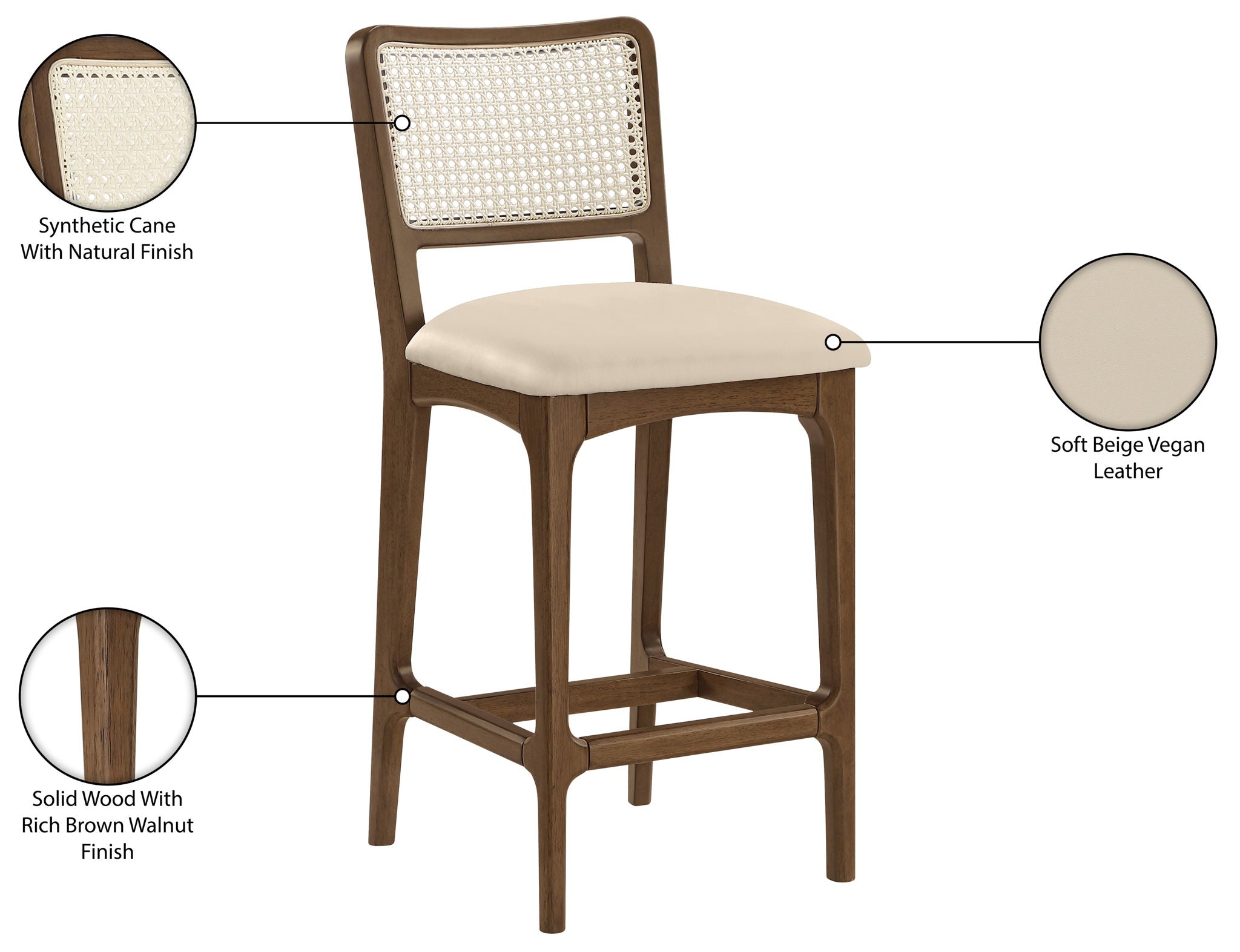 Atrium - Counter Stool With Brushed Brown Base (Set of 2)