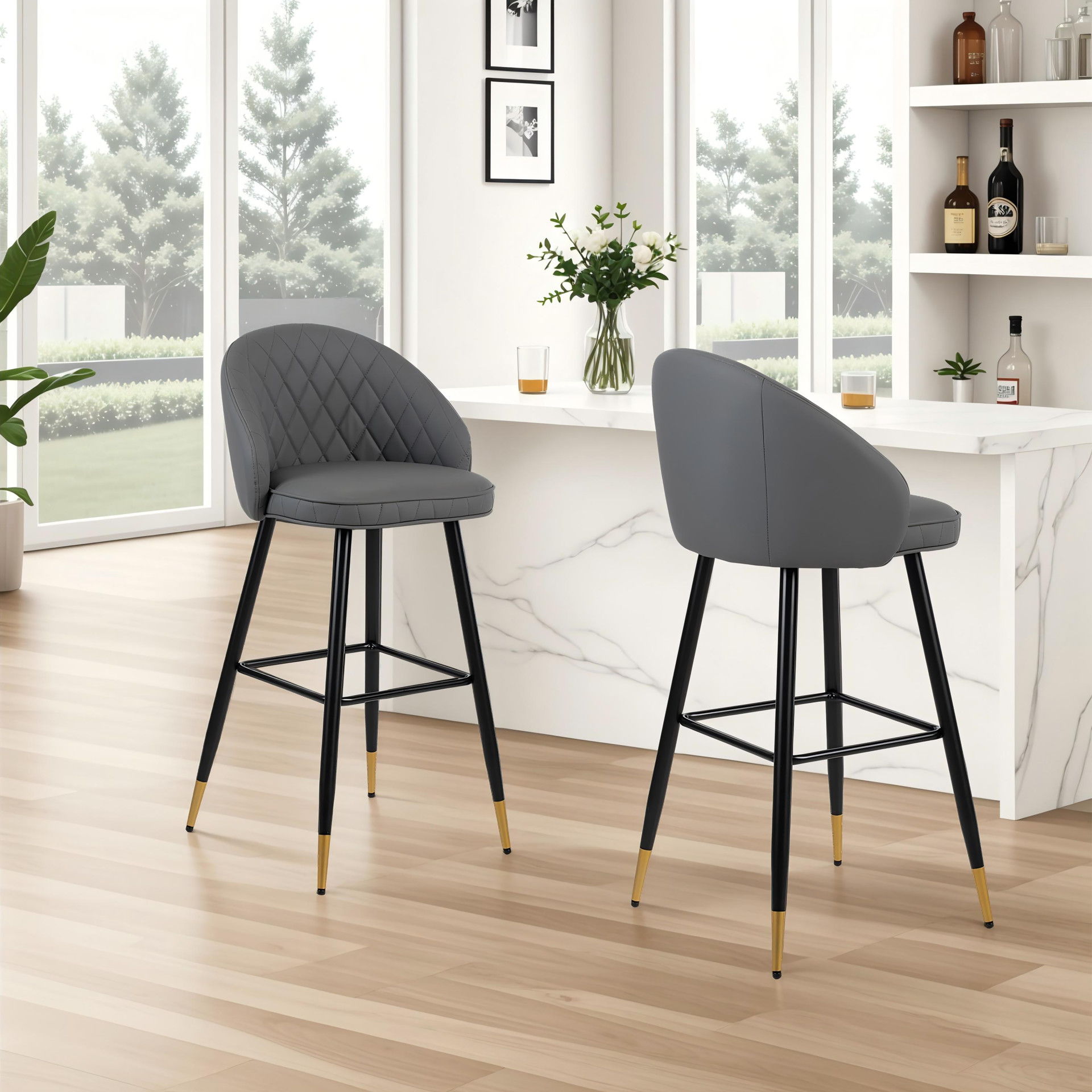 Oliver - Vegan Leather Bar Chair (Set of 2)