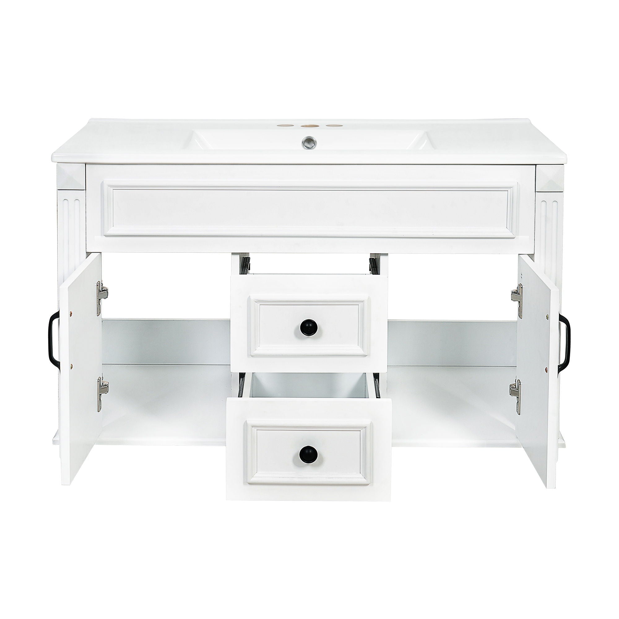 French Simple Style Wall Mounted Bathroom Cabinet With Sink