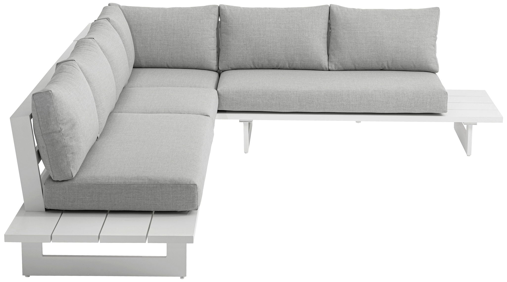 Maldives - 4 Piece Water Resistant Outdoor Patio Modular Sectional With White Base