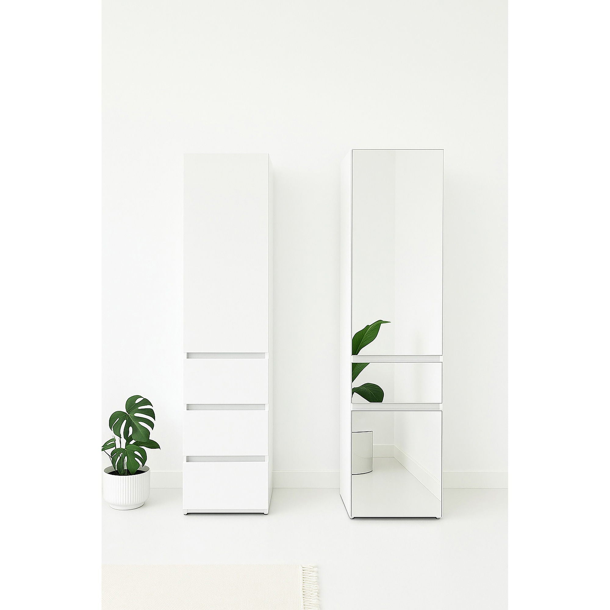 Elise - Modular Closet System With Mirror - White