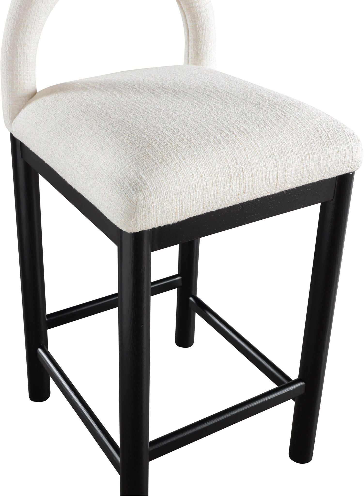 Conrad - Linen Counter Stool With Black Legs