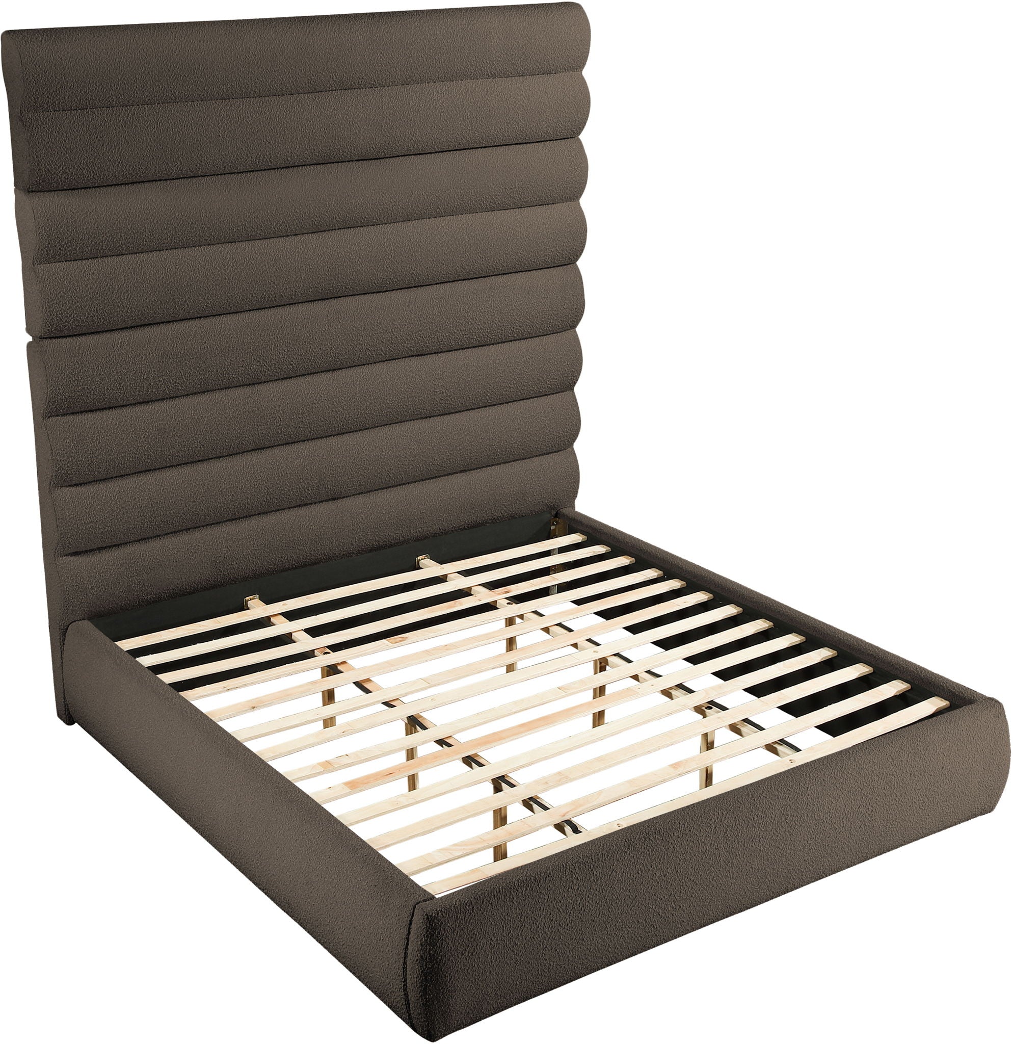 Adam - Boucle Fabric Bed With 89" Headboard