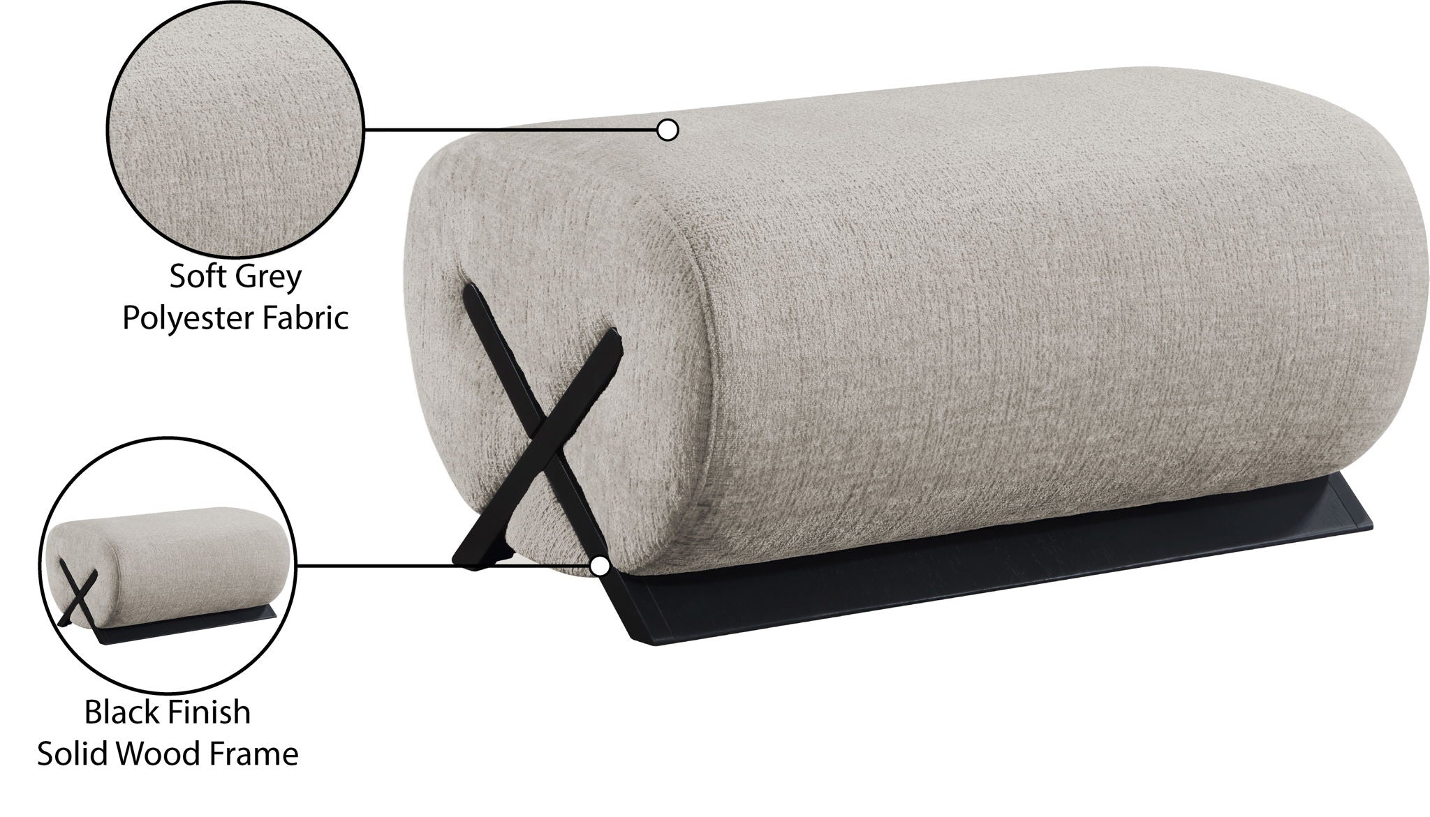 Akira - Fabric Upholstered Ottoman
