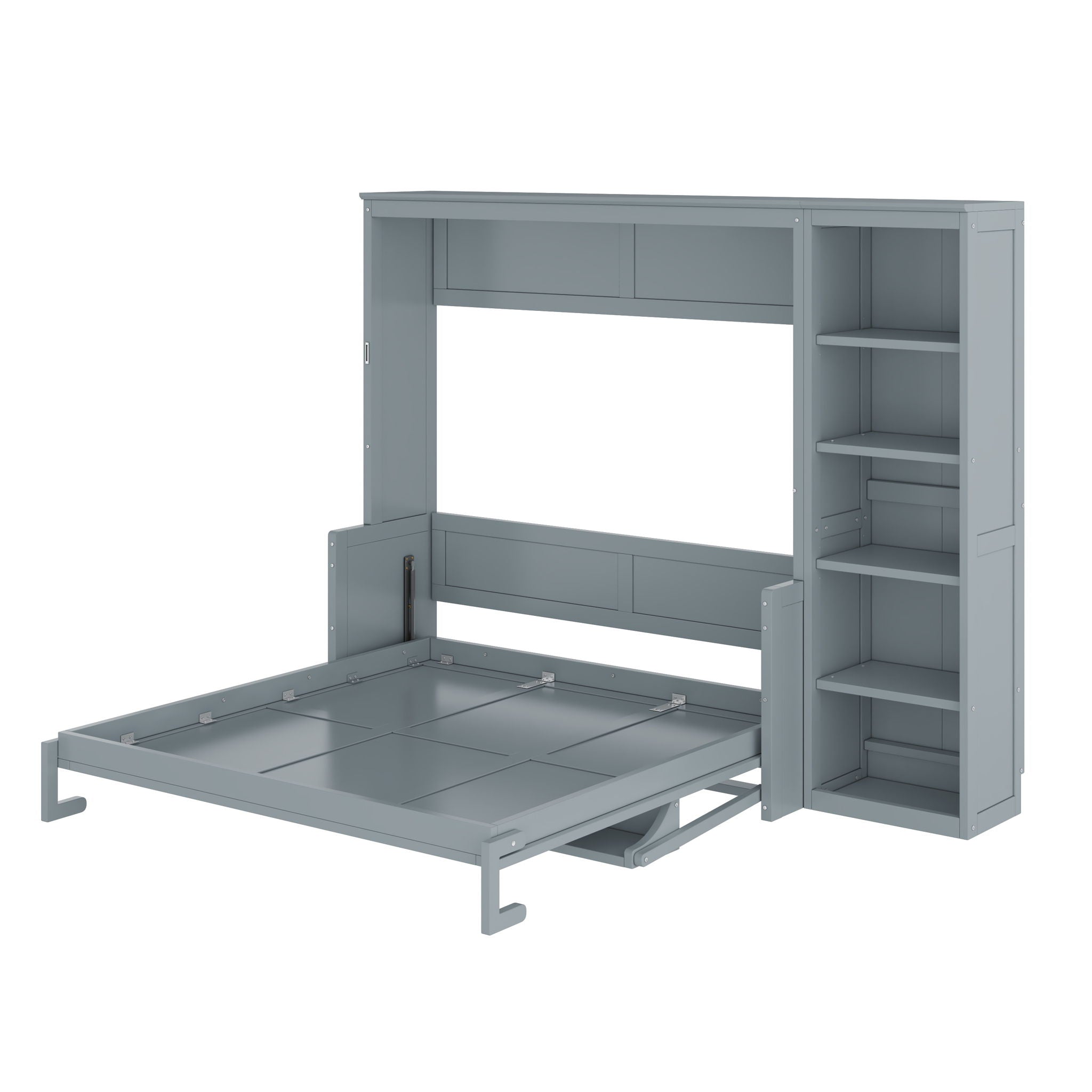 Sturdy Murphy Bed With Desk And Bookshelf