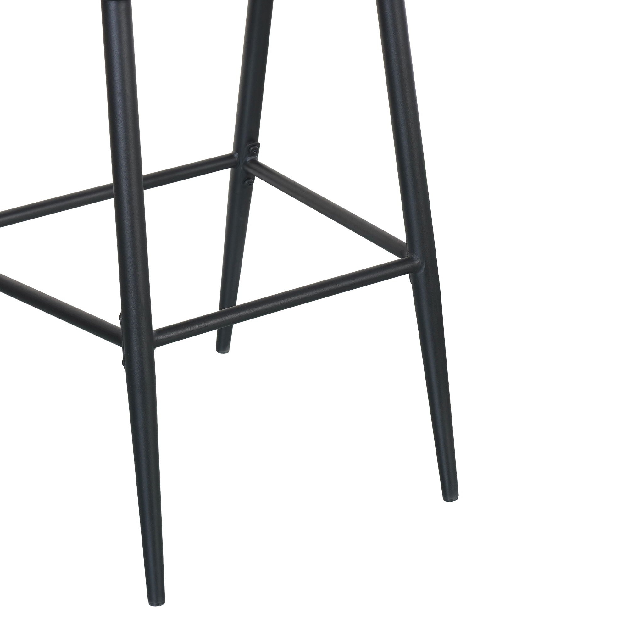 Outdoor Bar Height Metal Frame Counter Stools With Scallop Shaped Backrest & Water Resistant Cushions