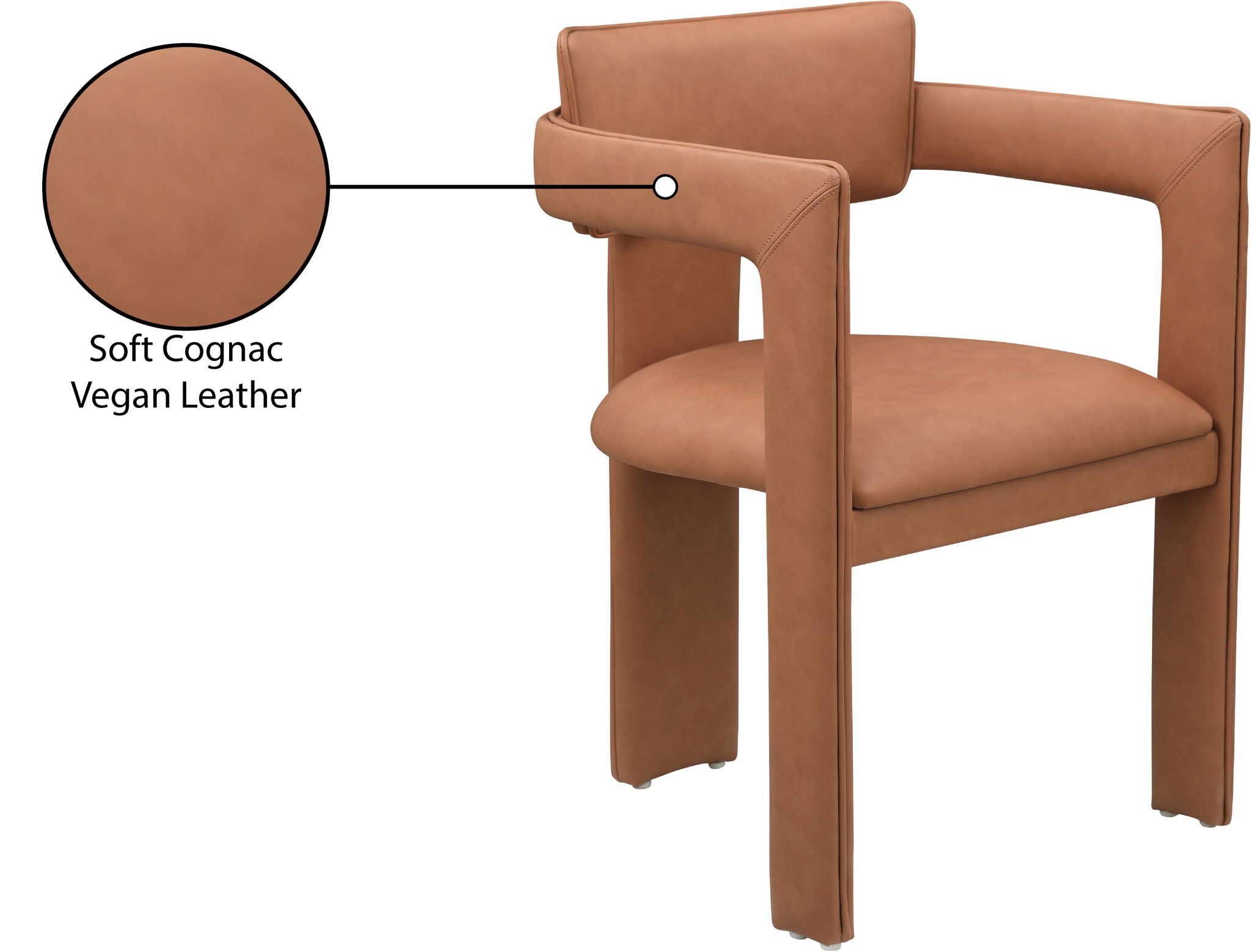 Brenda - Faux Leather Dining Chair (Set of 2) - Cognac