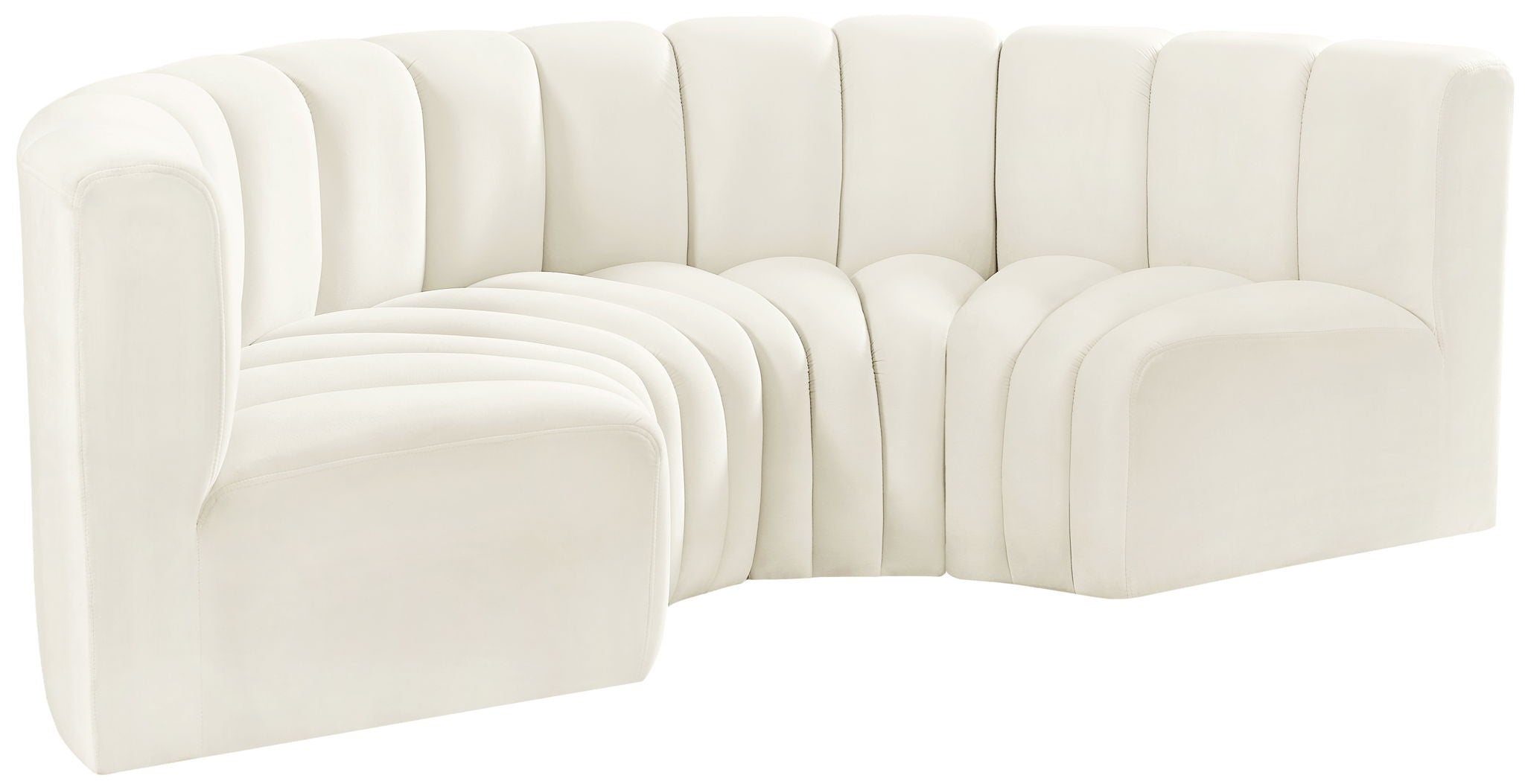 Arc - Velvet 4 Piece U-Shaped Modular Sofa