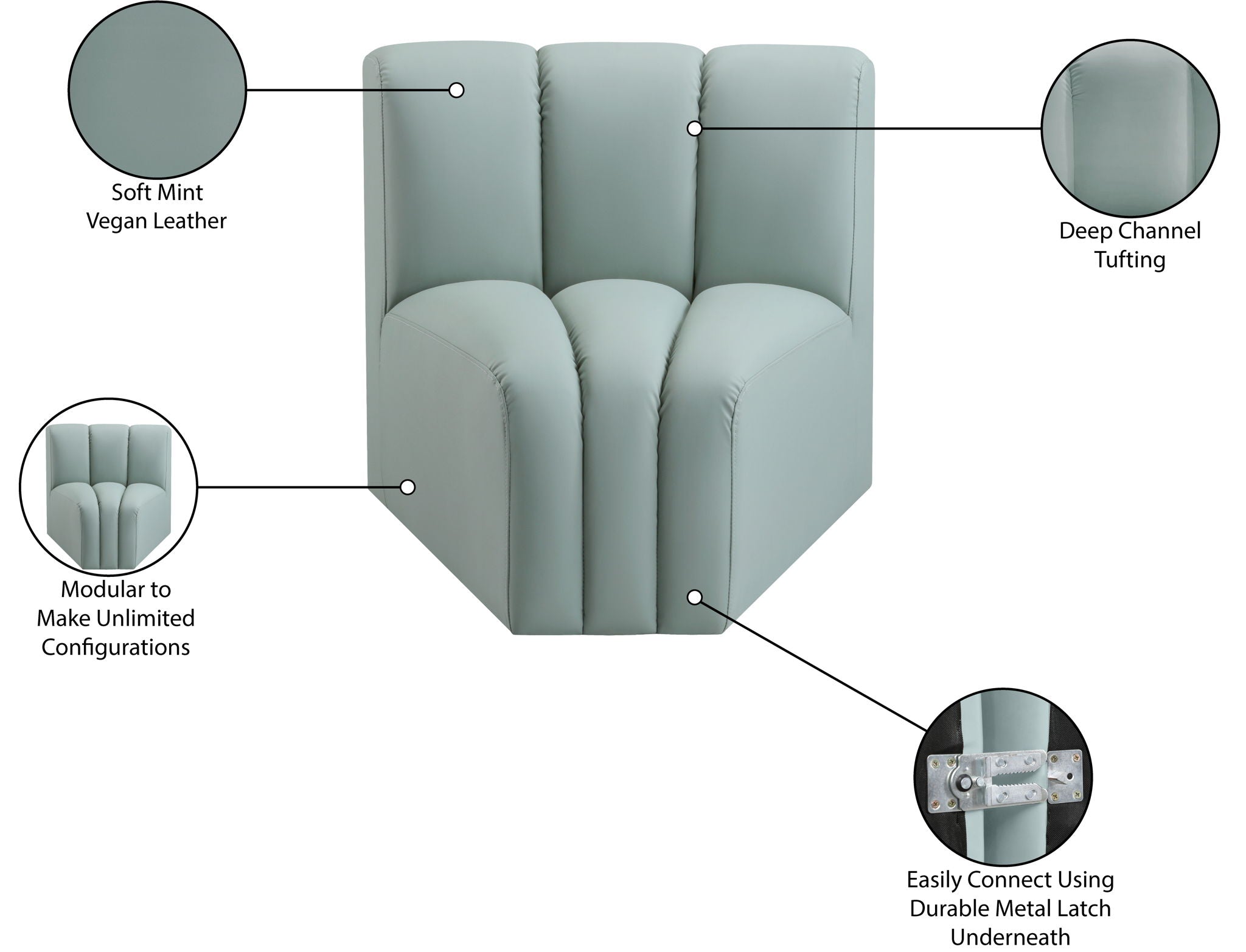 Arc - Faux Leather Curved Corner Chair