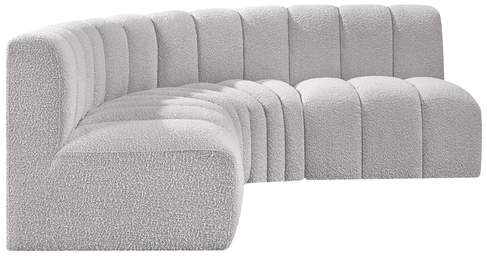 Arc - Boucle Fabric 4 Piece Corner Modular Sofa