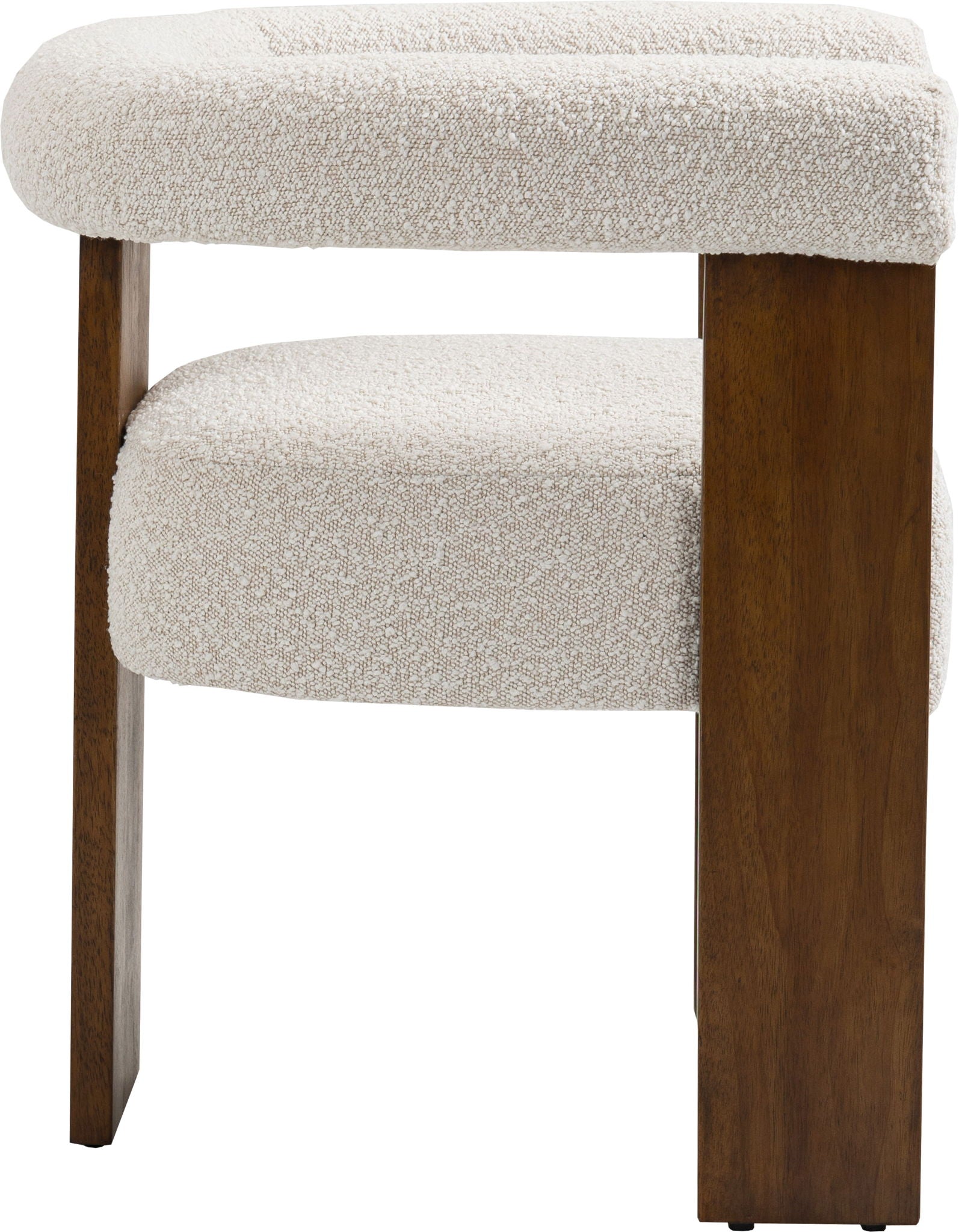 Barrel - Dining Chair - Dark Brown / Cream