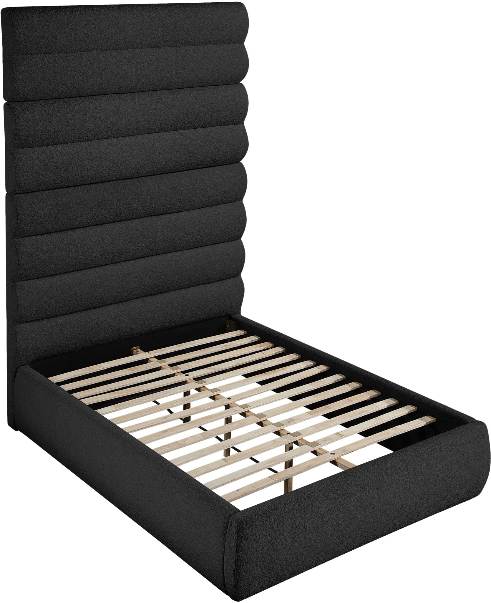 Adam - Boucle Fabric Bed With 89" Headboard