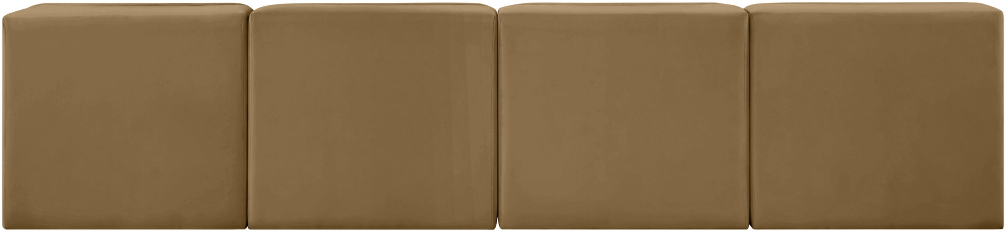 Rummi - Armless Velvet Performance Fabric Upholstered 4 Piece Modular Sofa