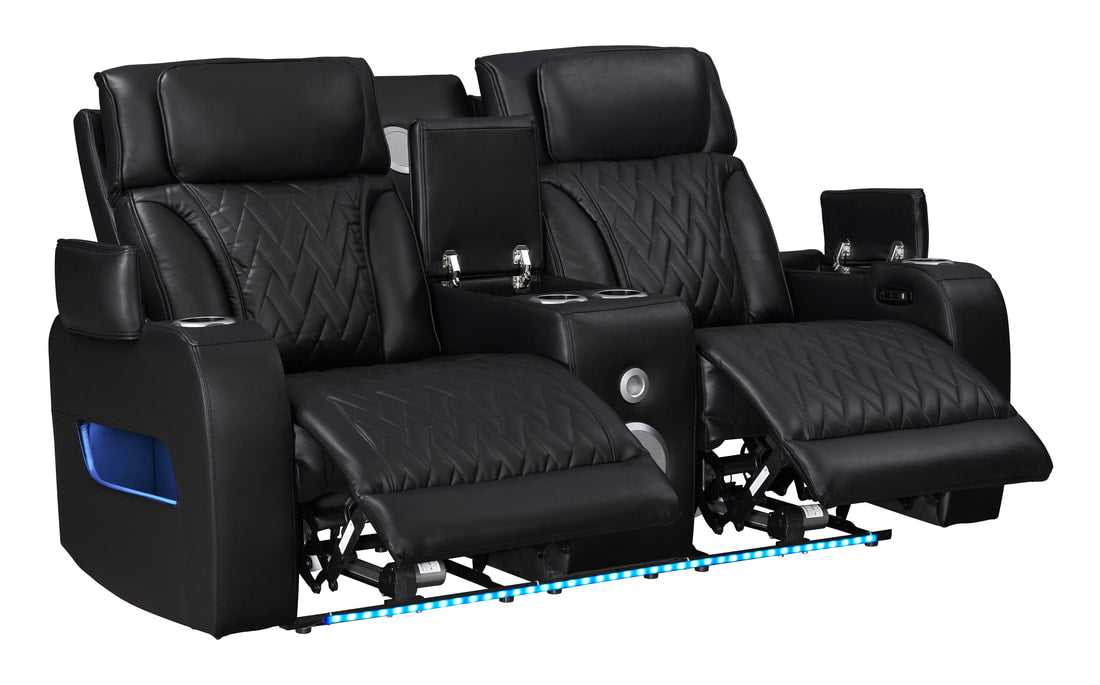 DUBAI 3PC Black Power Reclining Set – FREE Rug or TV Included!