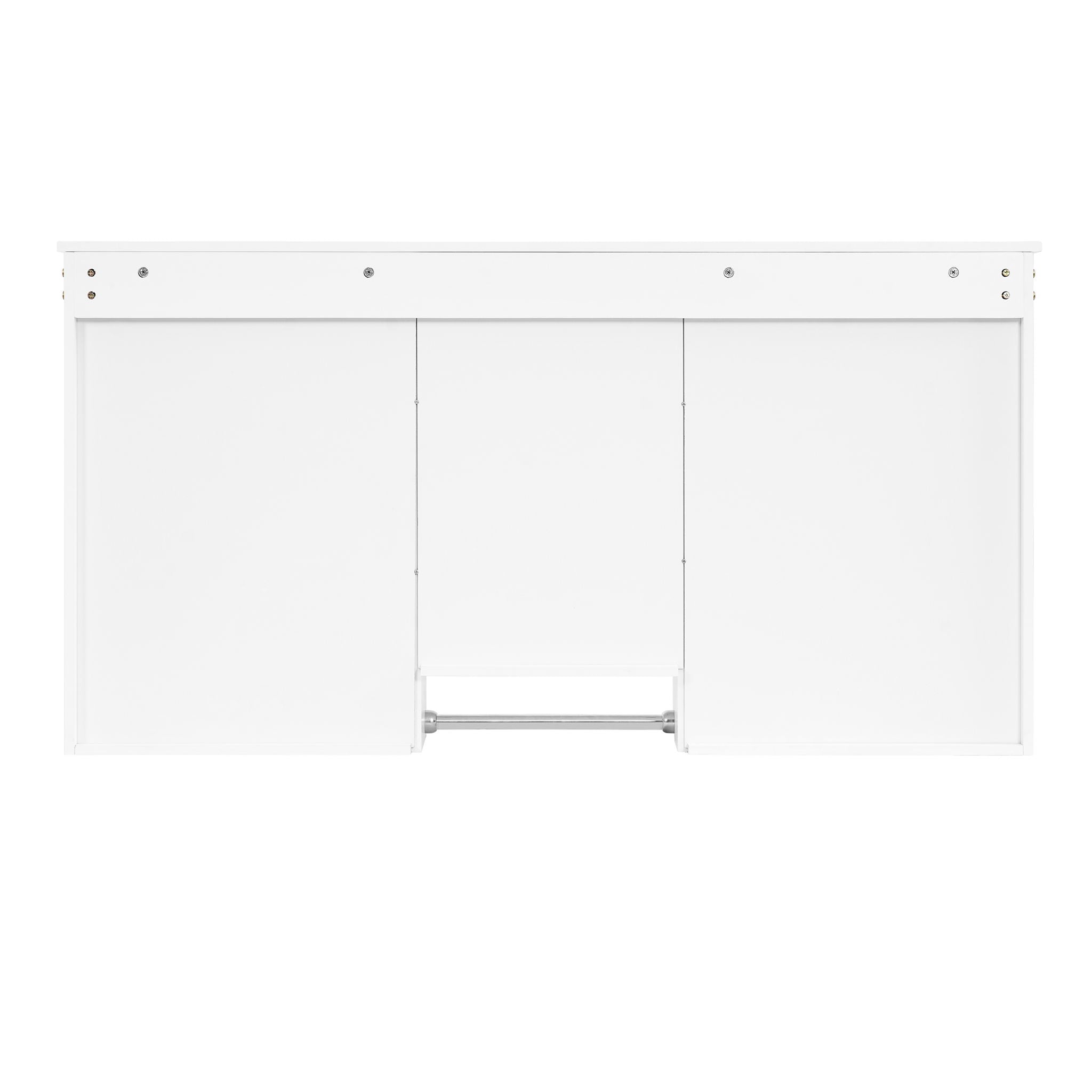 Wall-Mount 3-In-1 Mirror Cabinet With Adjustable Shelf, Soft-Closing Hinges, Rectangular Design - White