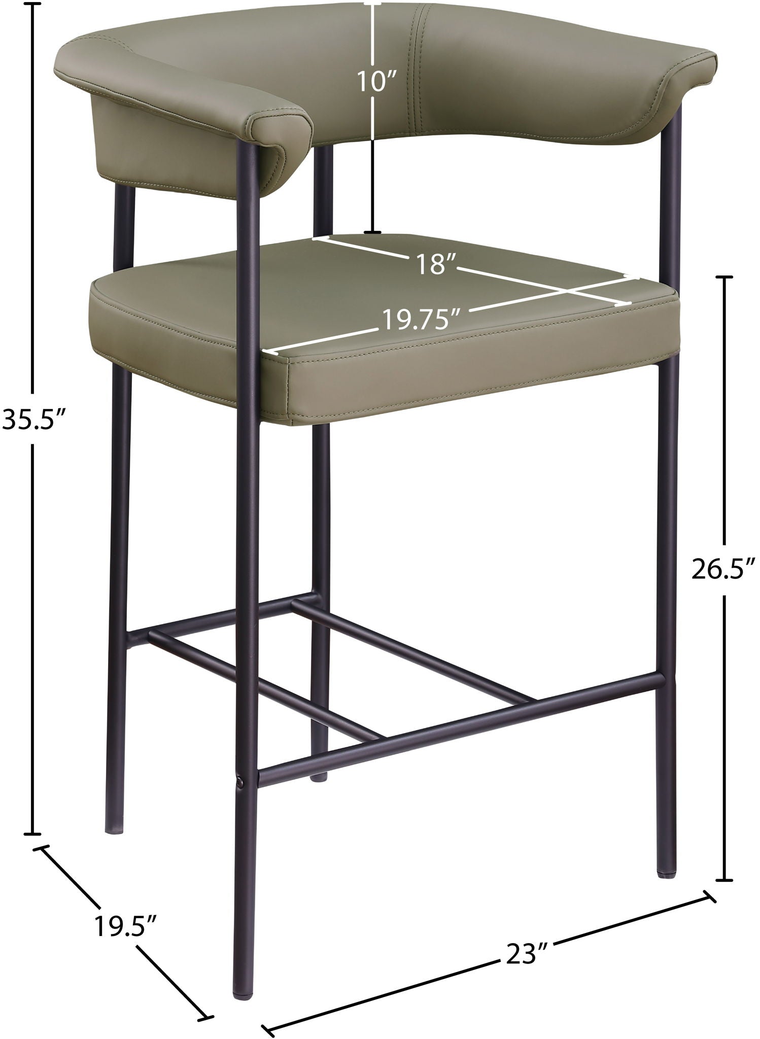Malin - Faux Leather Counter Stool (Set of 2)
