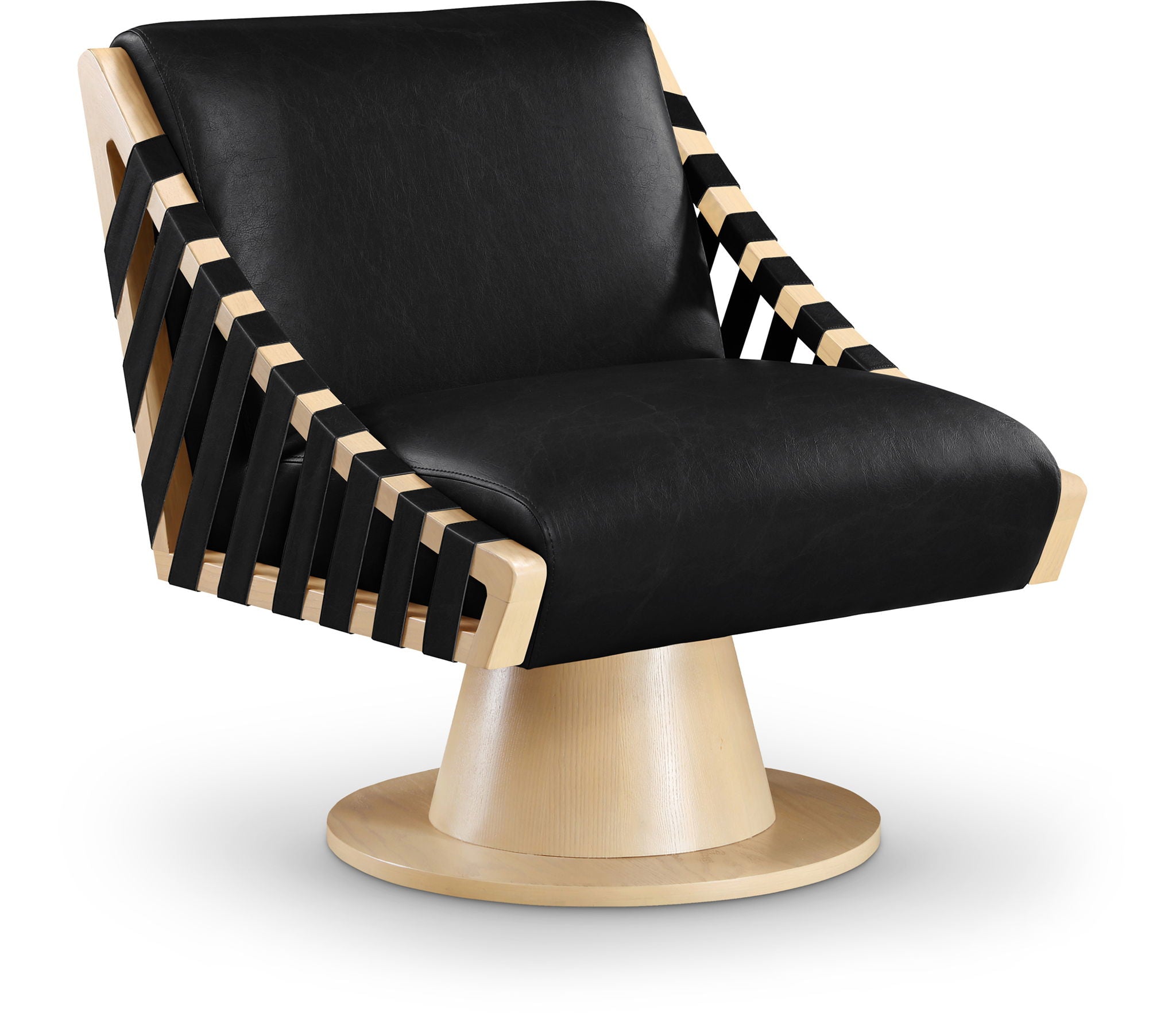 Millwin - Swivel Accent Chair With Natural Base