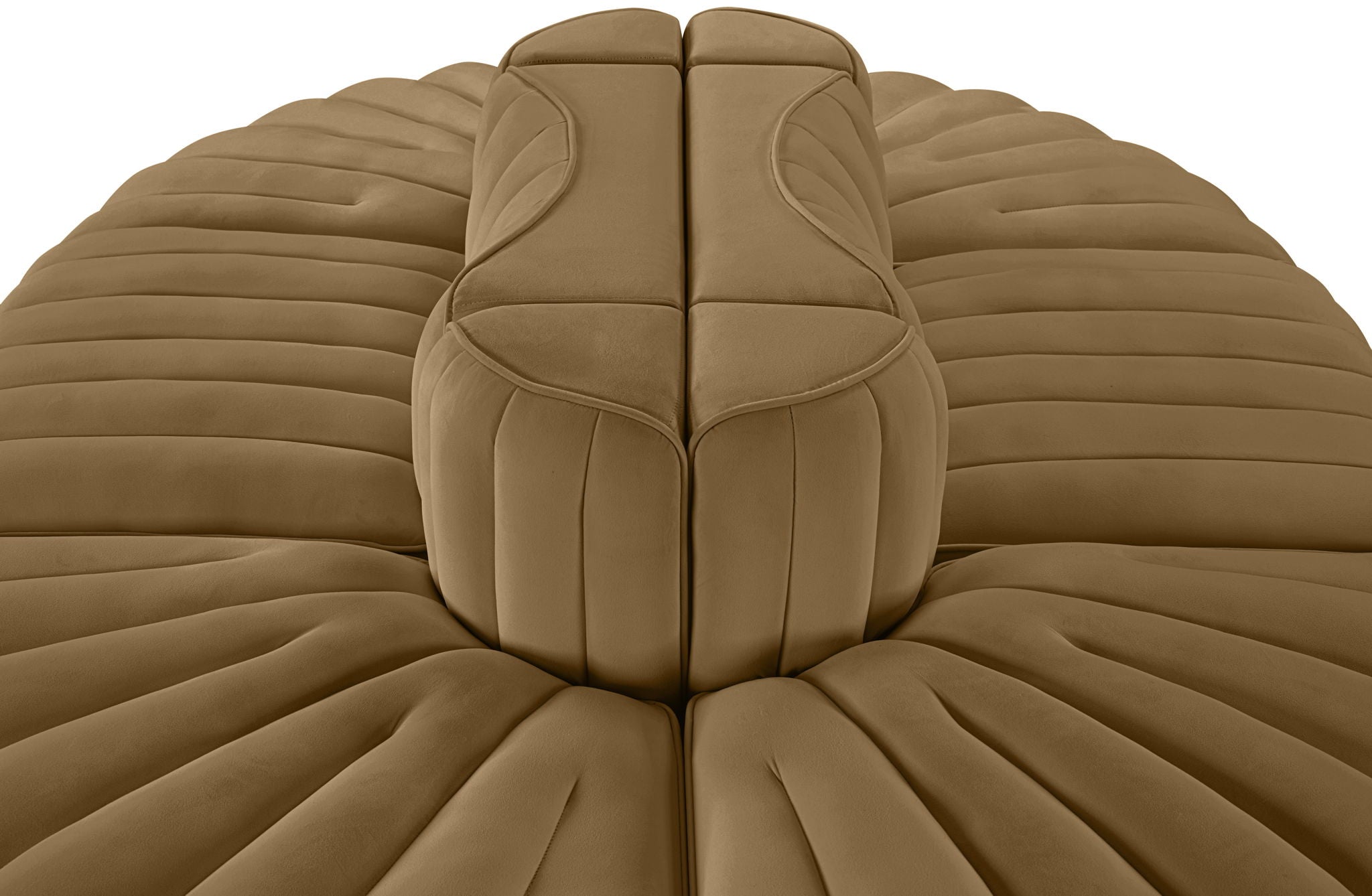 Rummi - Oval Velvet Performance Fabric Upholstered 6 Piece Modular Sectional