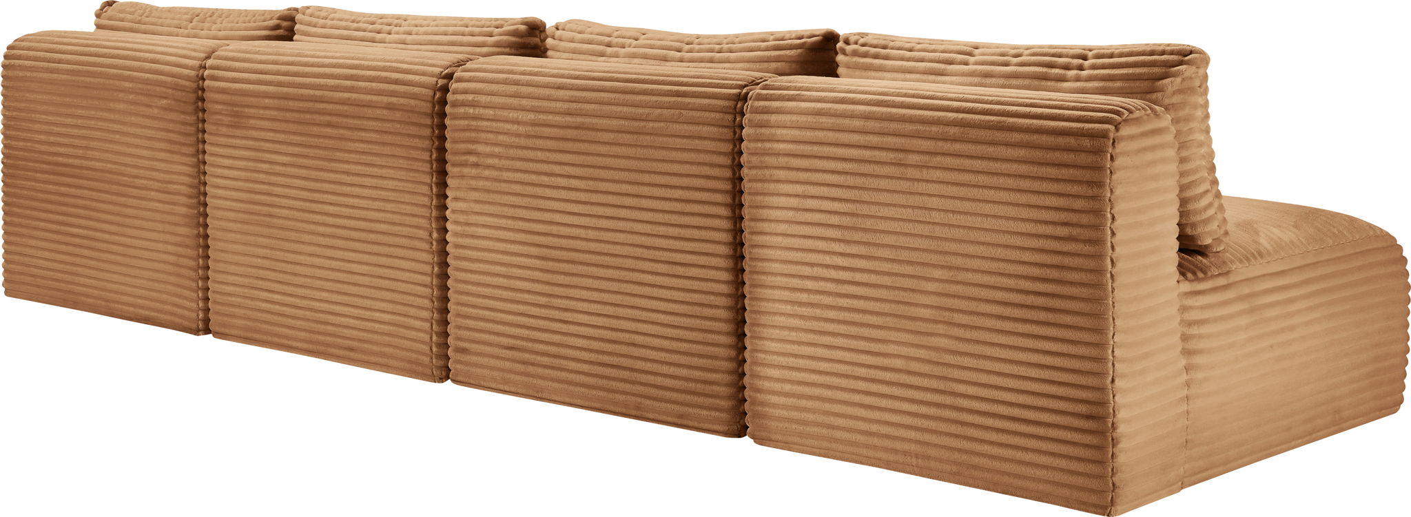 Shaggy - Fabric 4 Seat Modular Armless Sofa