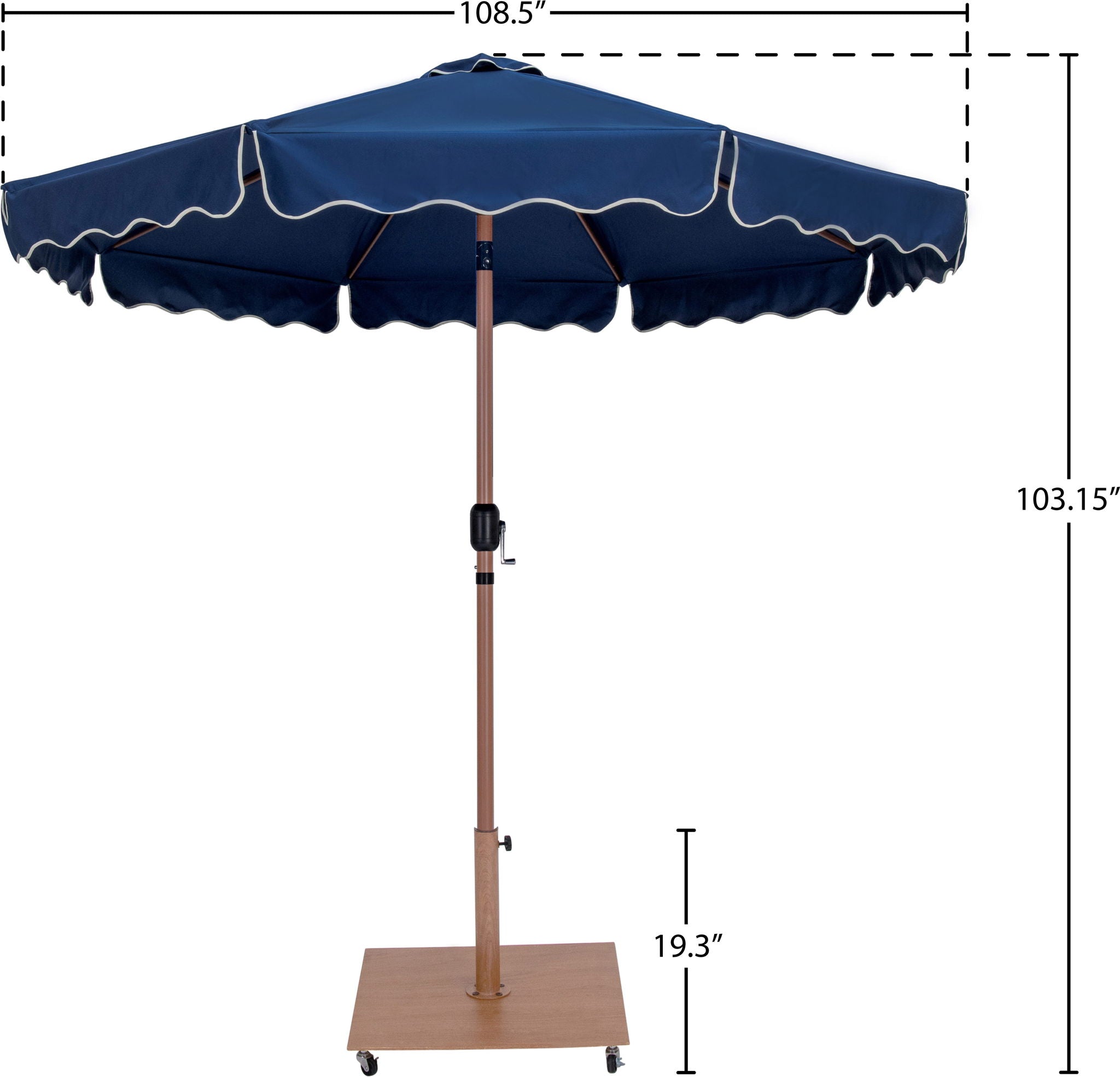 Amalfi - Aluminum Patio Umbrella - Light Brown Base / Light Brown Pole