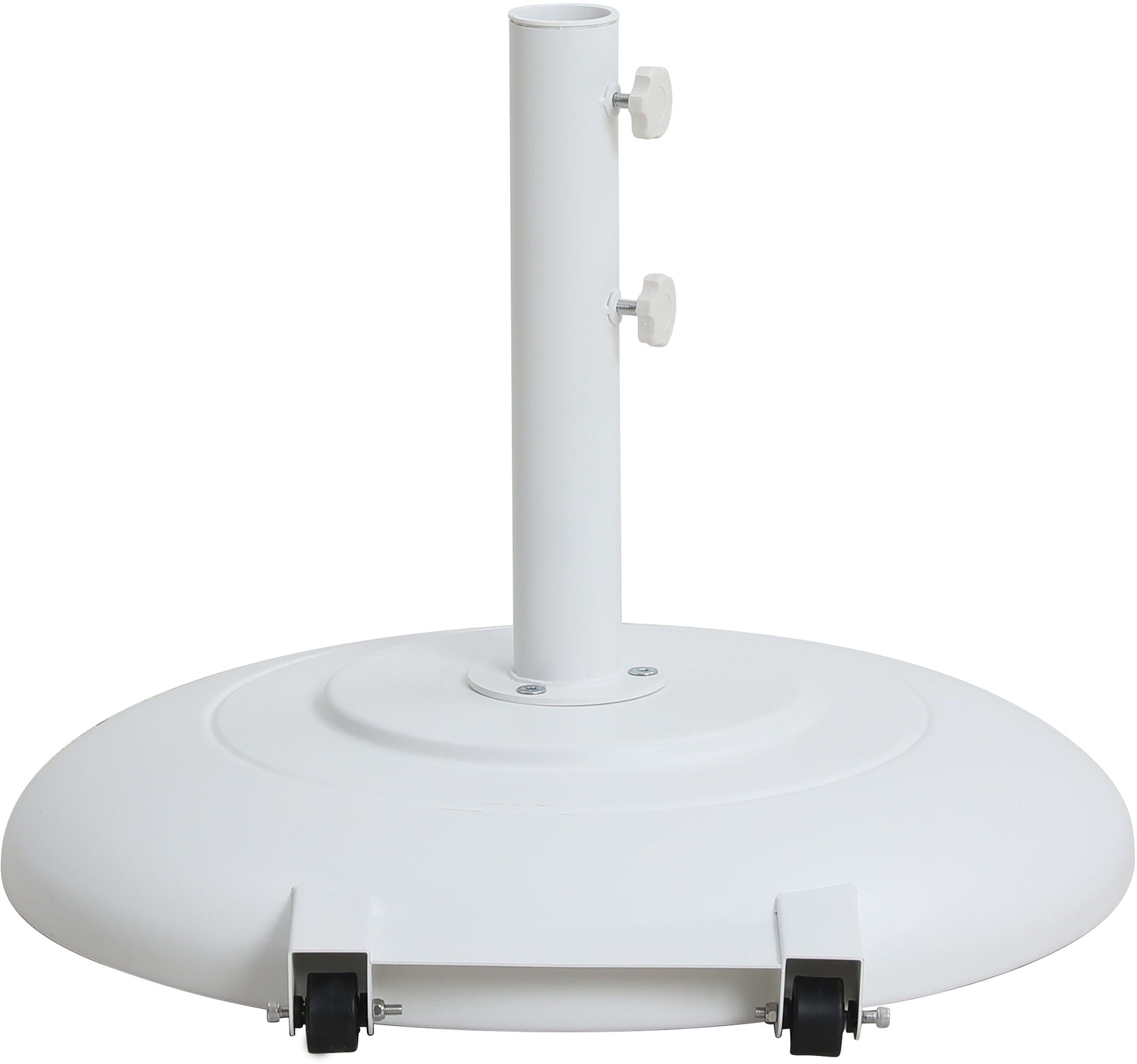 Fiji - Aluminum Patio Umbrella With Round White And Teak Base