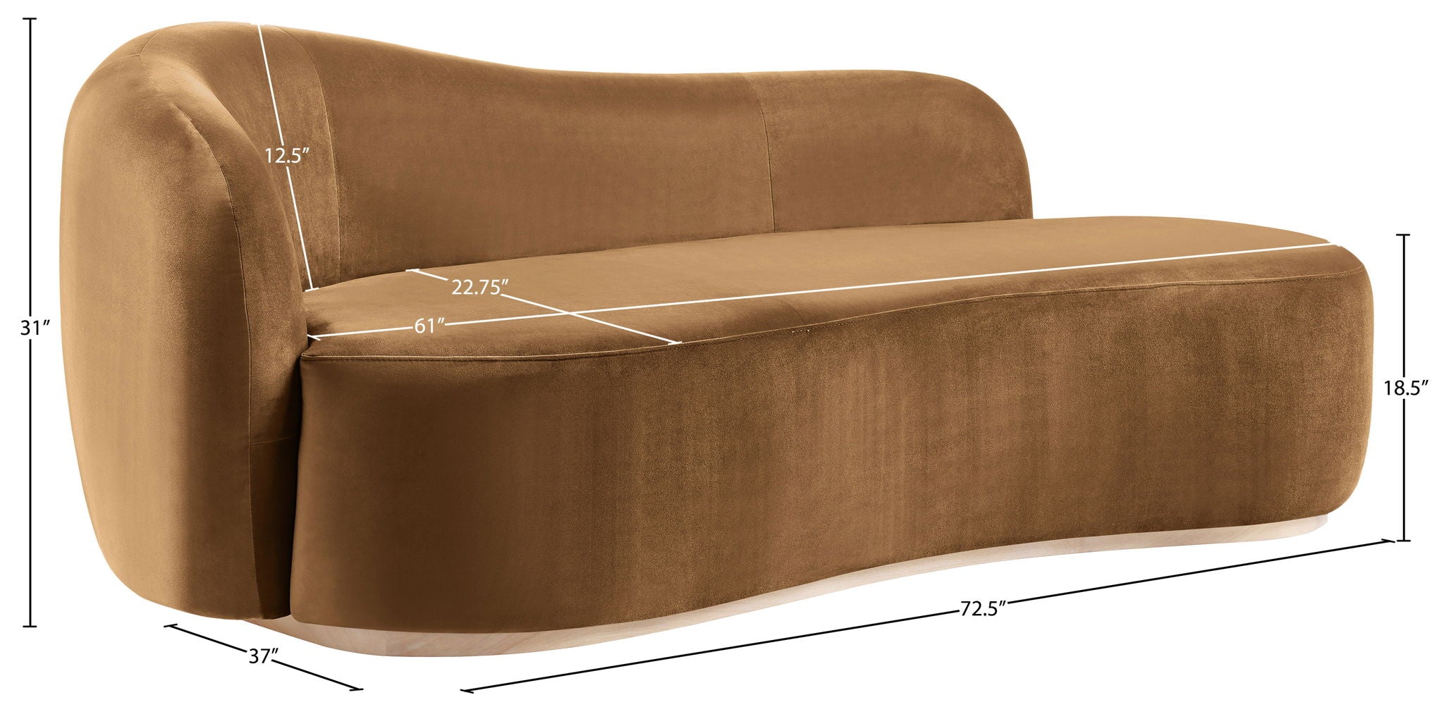 Gustavo - Velvet Upholstered Chaise