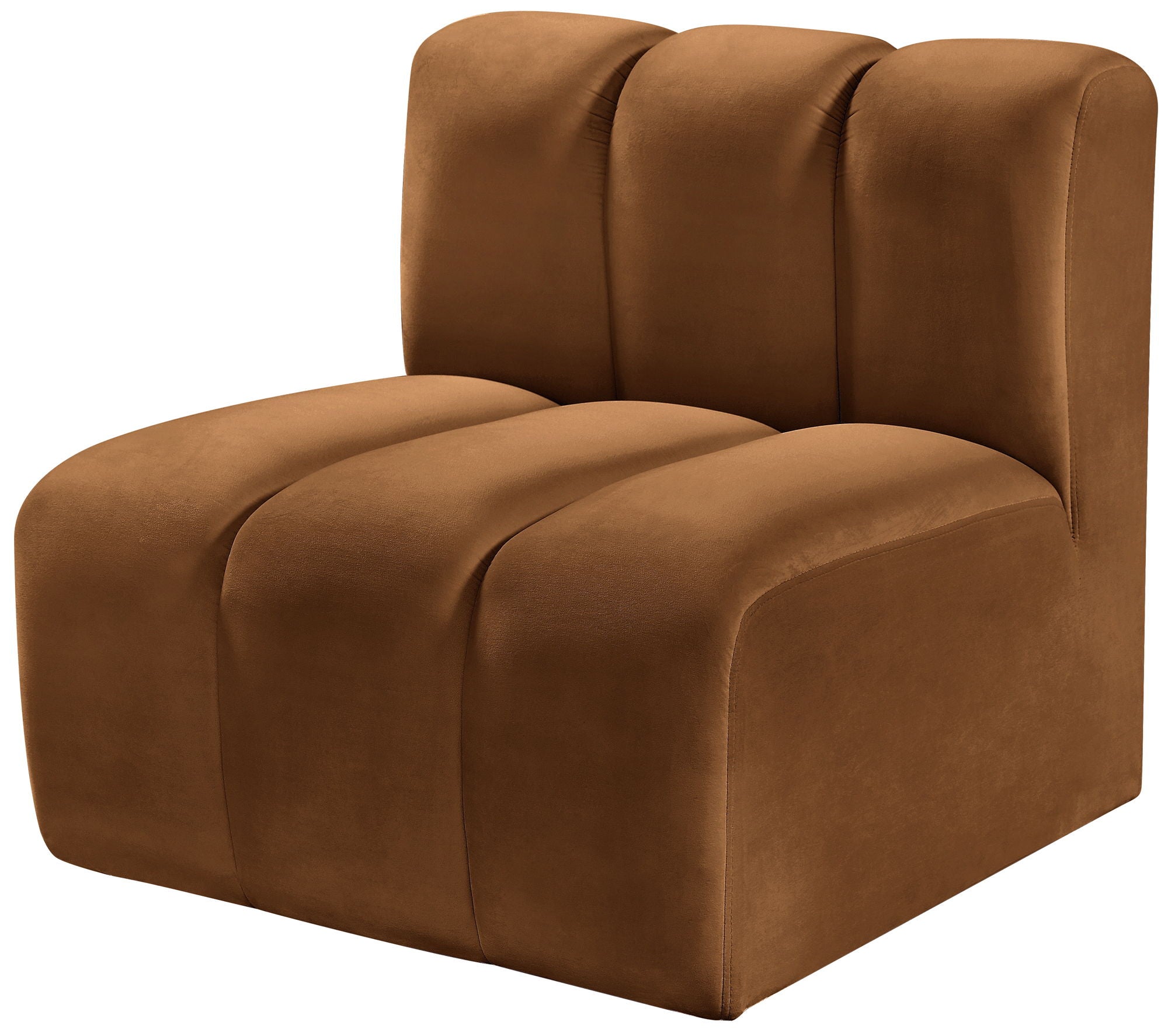 Arc - Velvet Straight Chair - Saddle