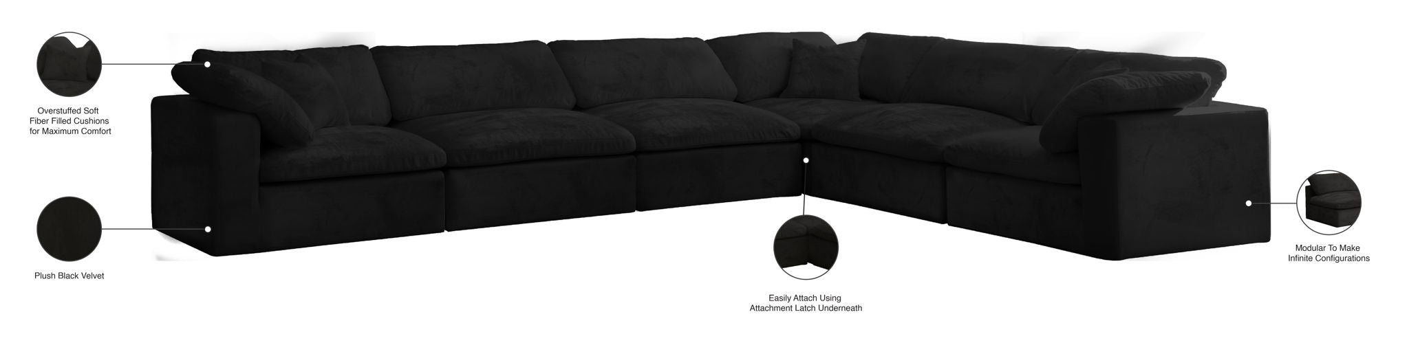 Cozy - 6 Piece Modular Corner Sectional