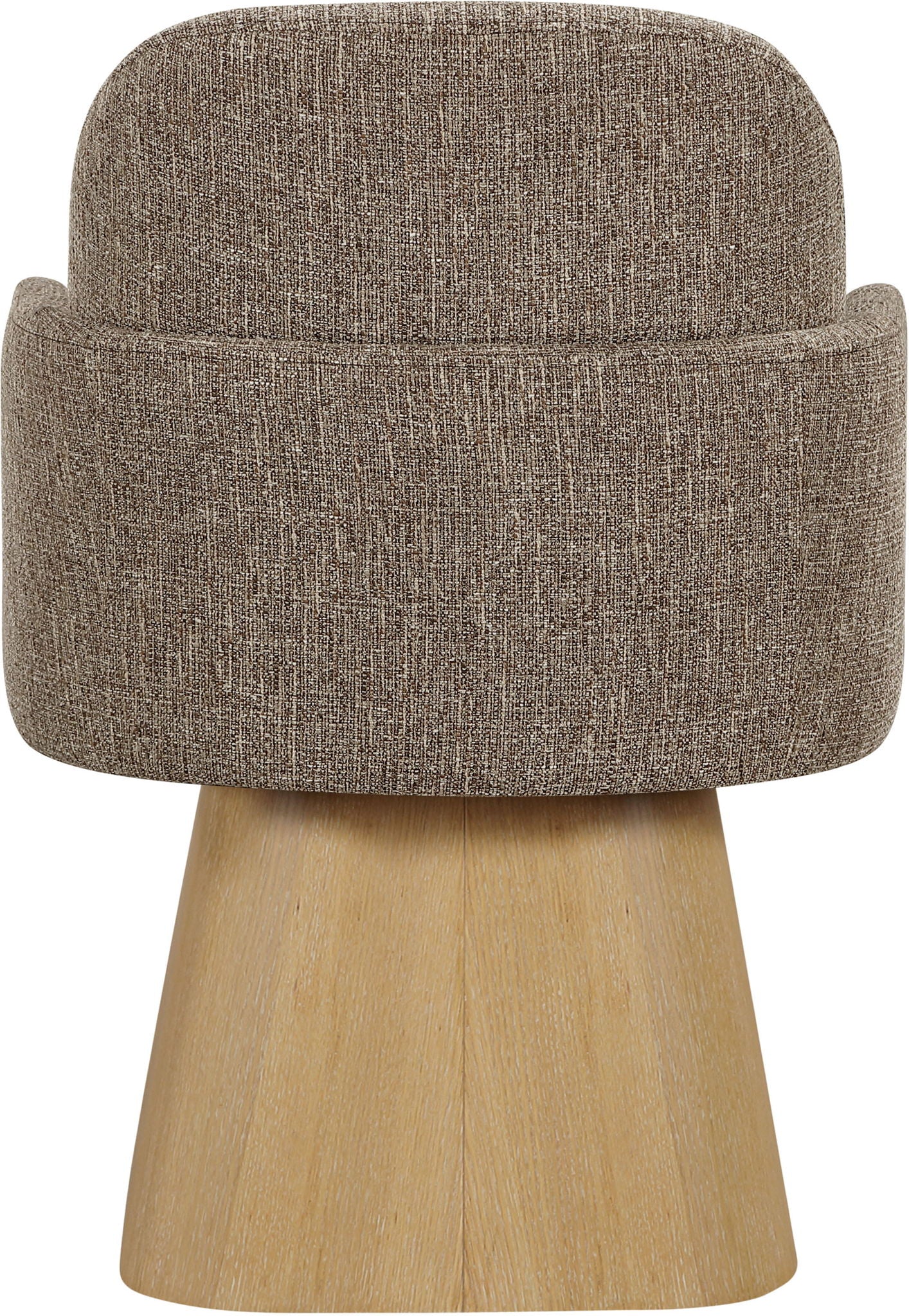 Marlowe - Linen Textured Fabric Upholstered Swivel Dining Arm Chair - Stained Natural