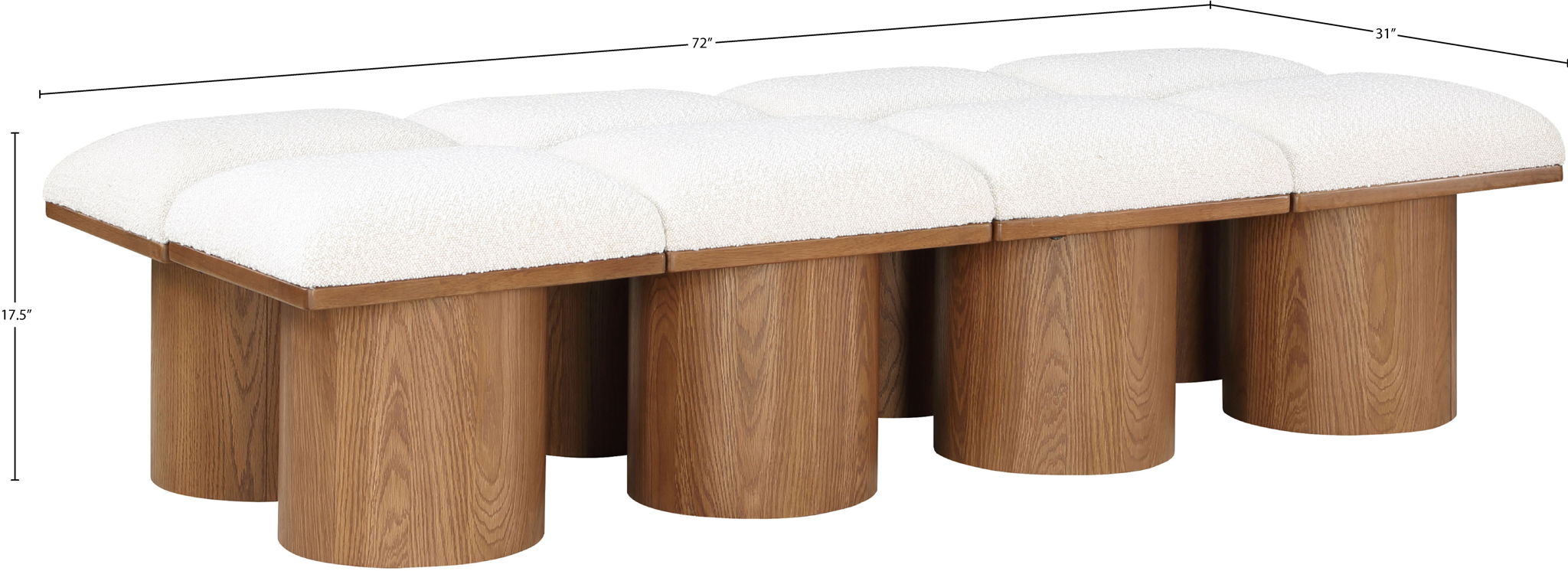 Pavilion - 8 Piece Modular Bench With Brown Base