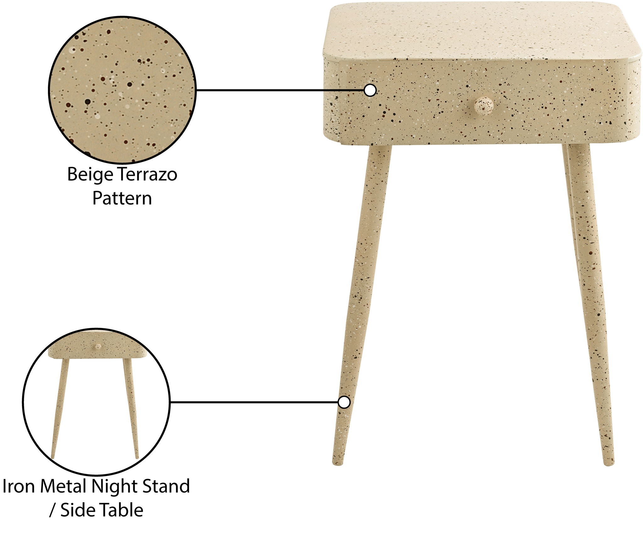 Rylan - Iron Nightstand