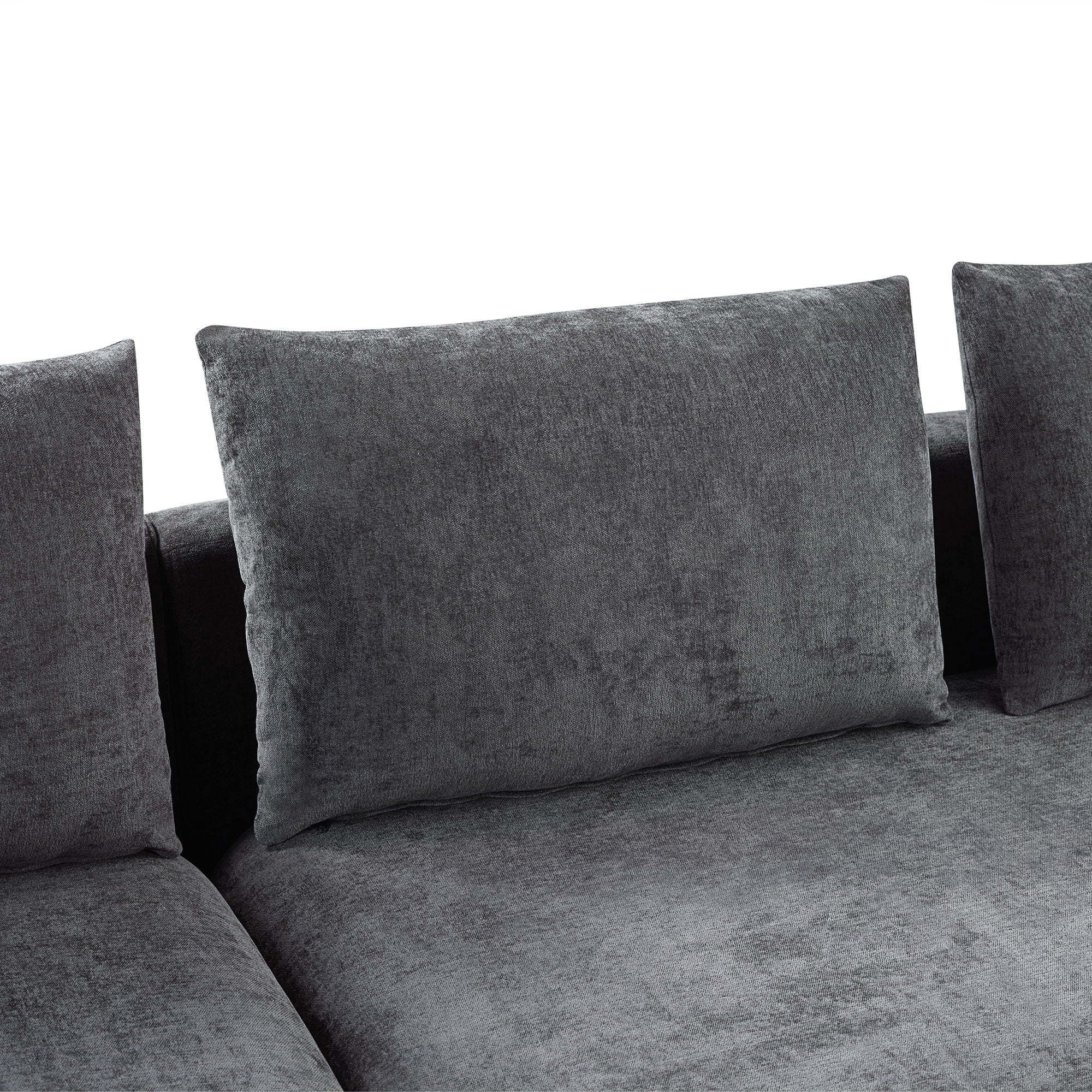 Modern L Shaped Sectional Sofa With Upholstery And Wooden Storage