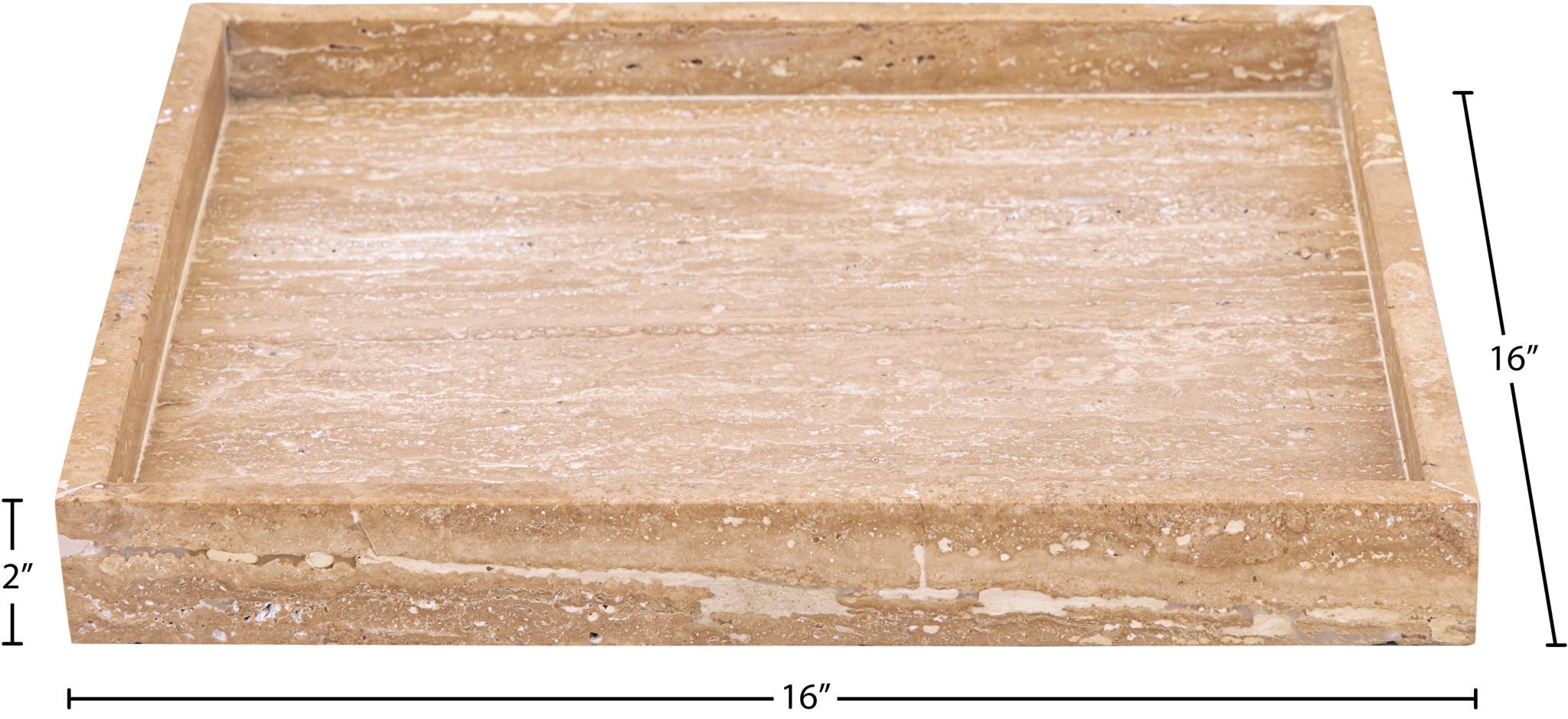 Barletta - Travertine Square Tray - Natural