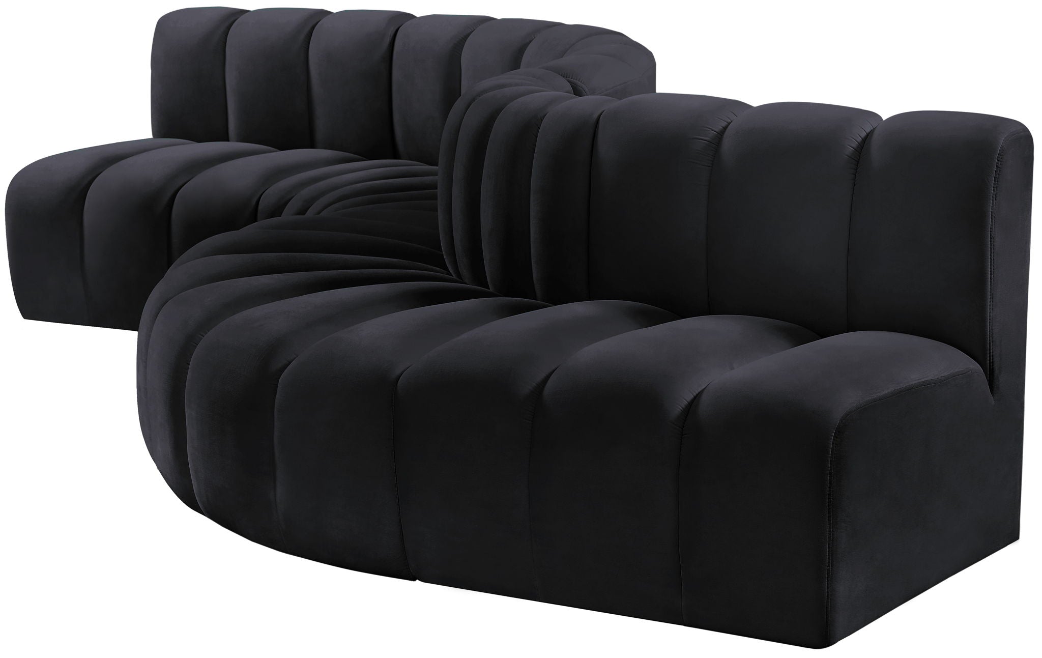 Arc - Velvet 6 Piece Curved Modular Sofa