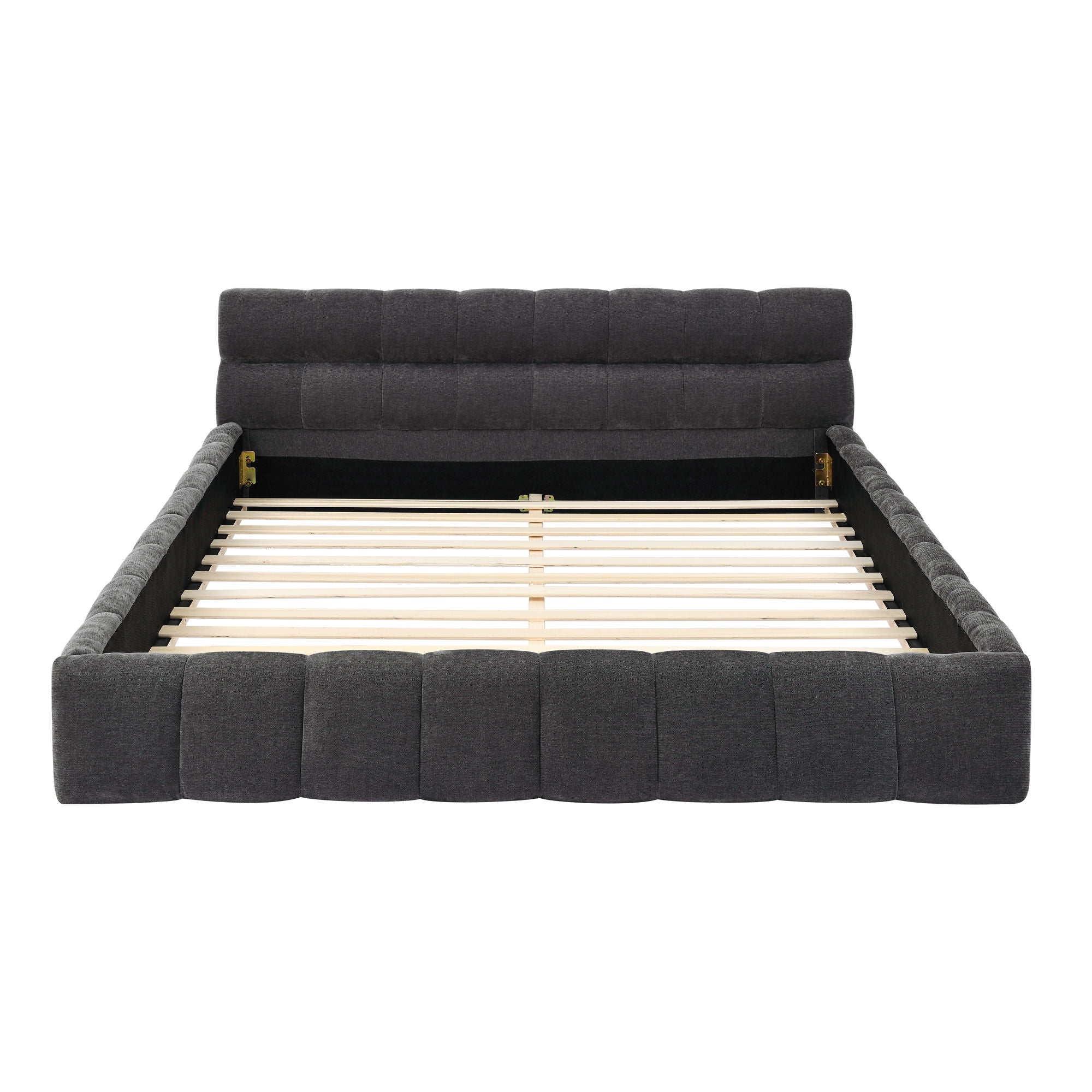 Modern Platform Bed Frame With Thick Fabric