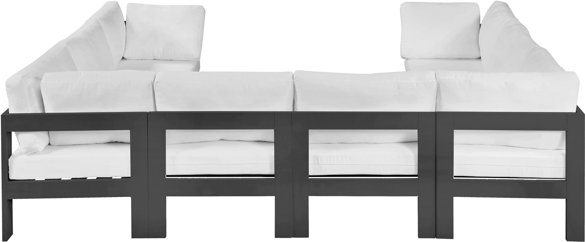 Nizuc - Outdoor Patio 8 Piece Modular Sectional With Gray Frame