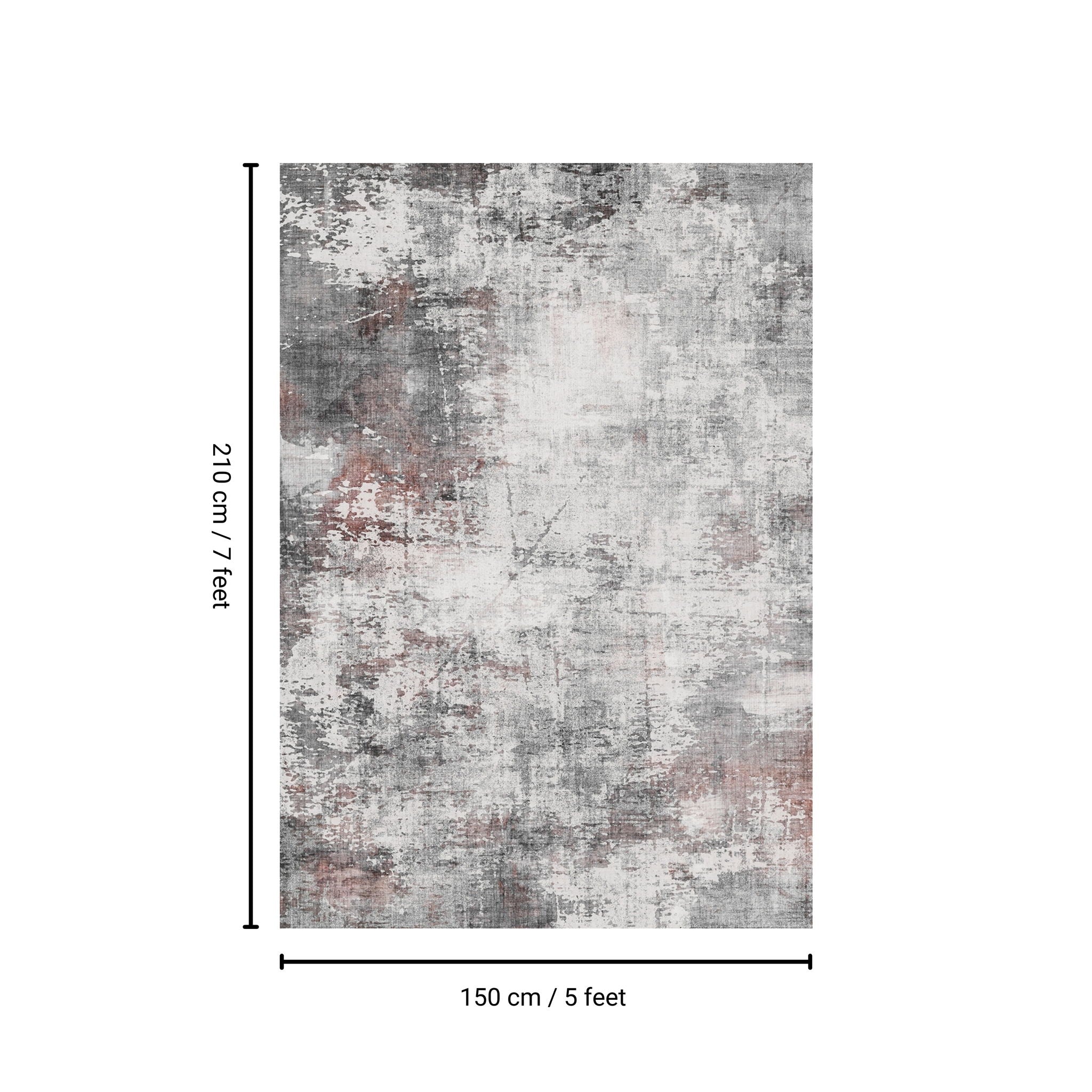 Toucan - 5' X 7' Washable Non - Slip Area Rug - Ivory / Dark Gray