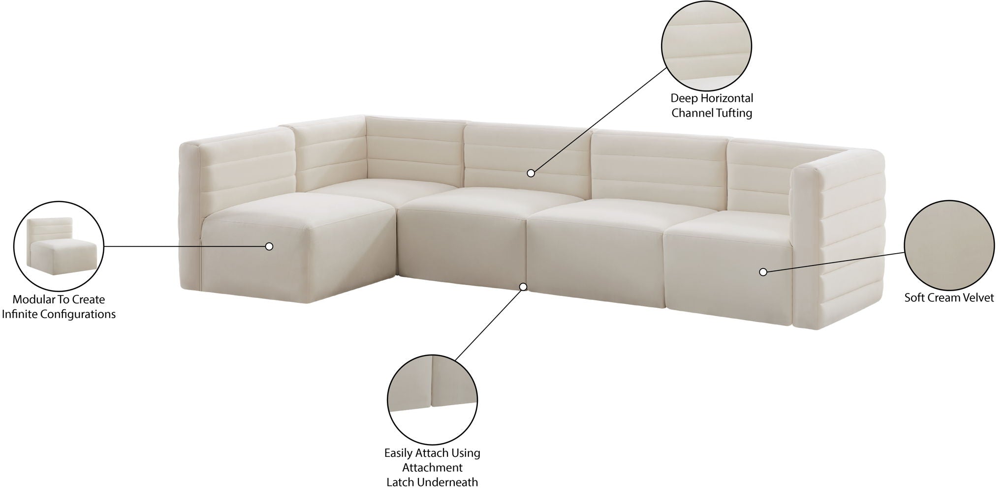 Quincy - 5 Piece Modular Sectional