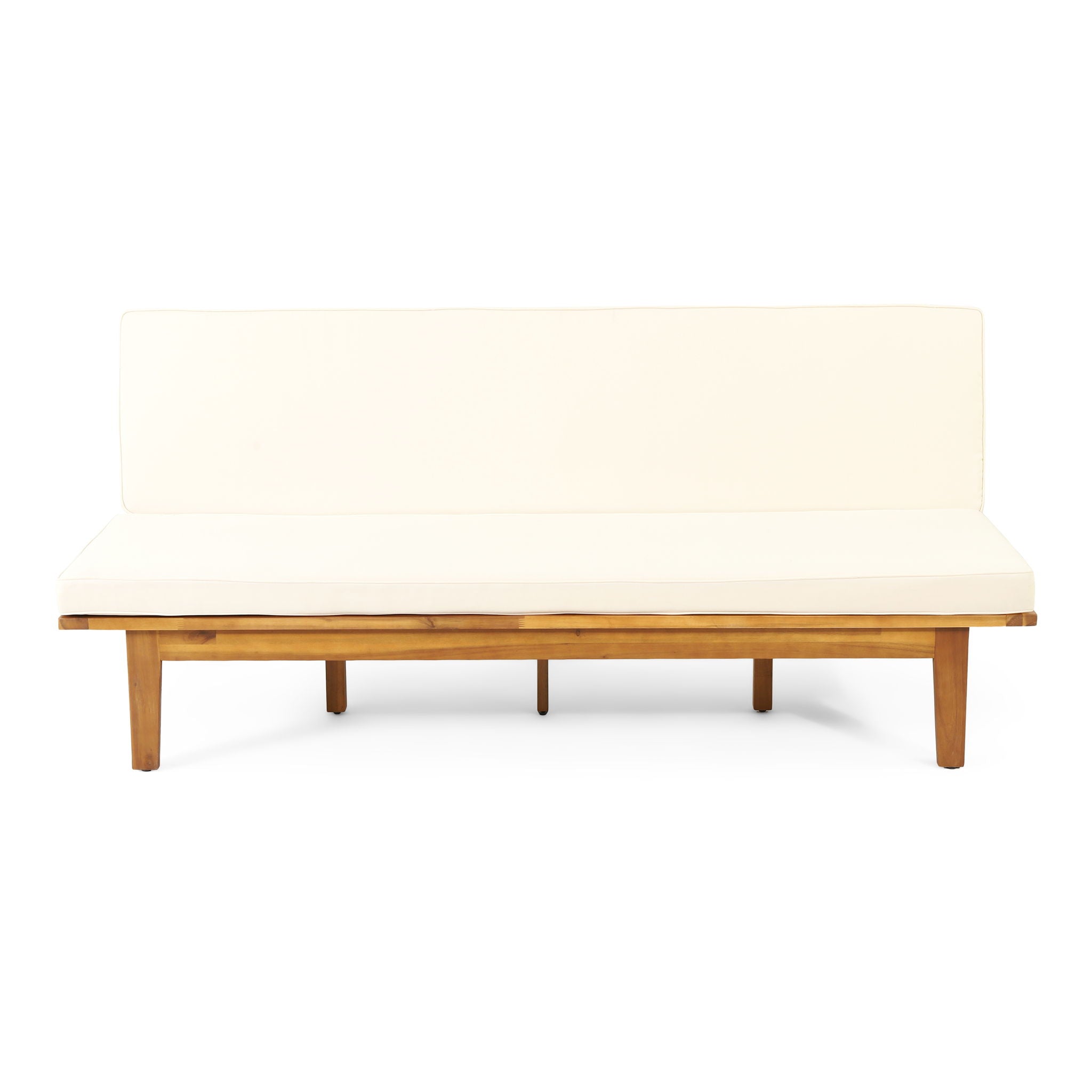 Outdoor Elegance Daybed With Convertible Design Cushion Frame - Beige