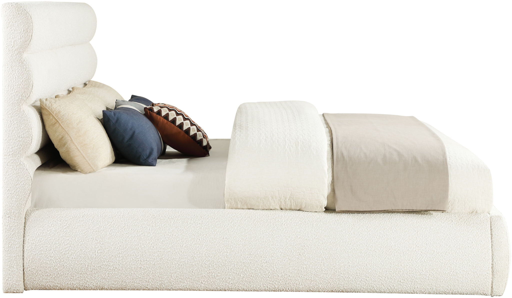 Adam - Boucle Fabric Bed With 52" Headboard