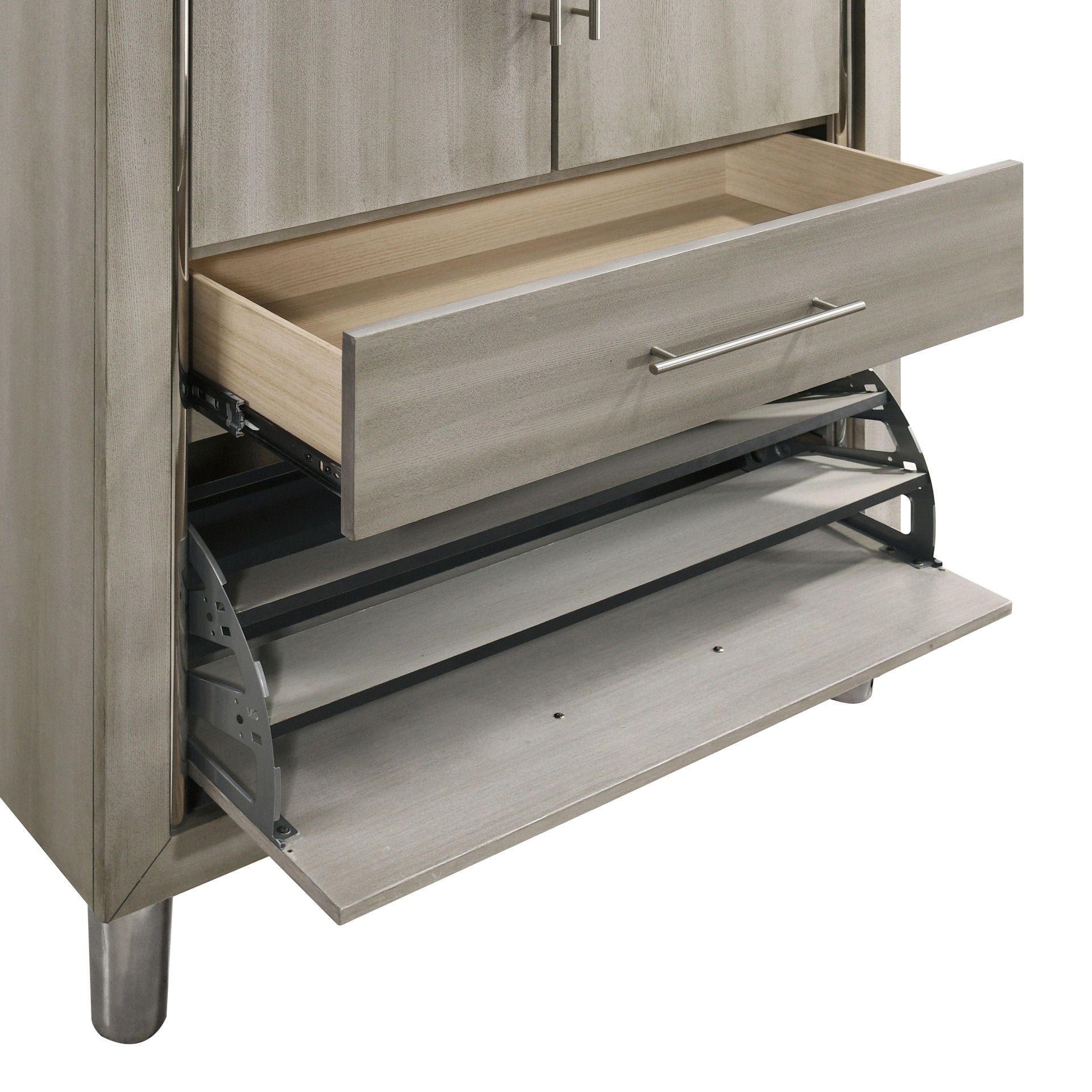 Lennox - Door Chest With Shoe Storage & LED Light - Gray