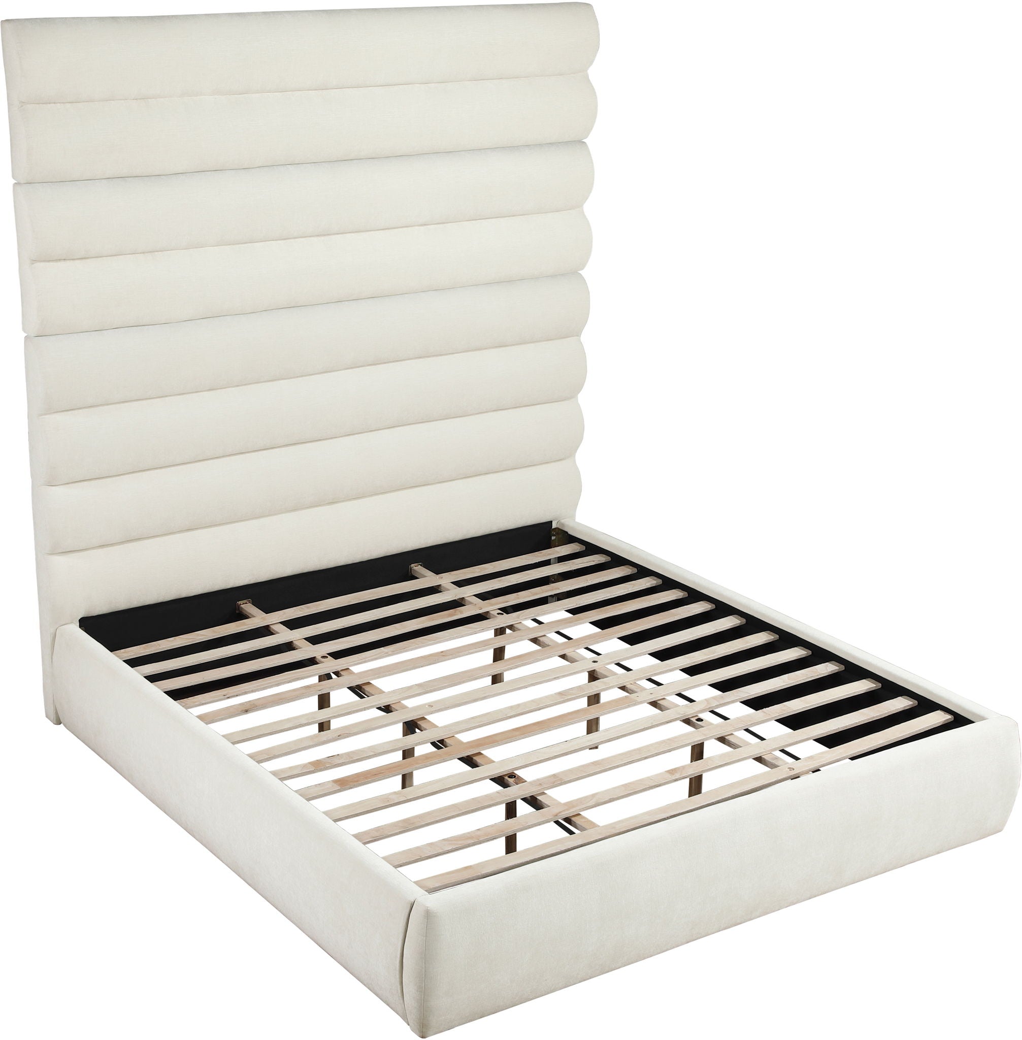 Adam - Chenille Fabric Bed With 89" Headboard