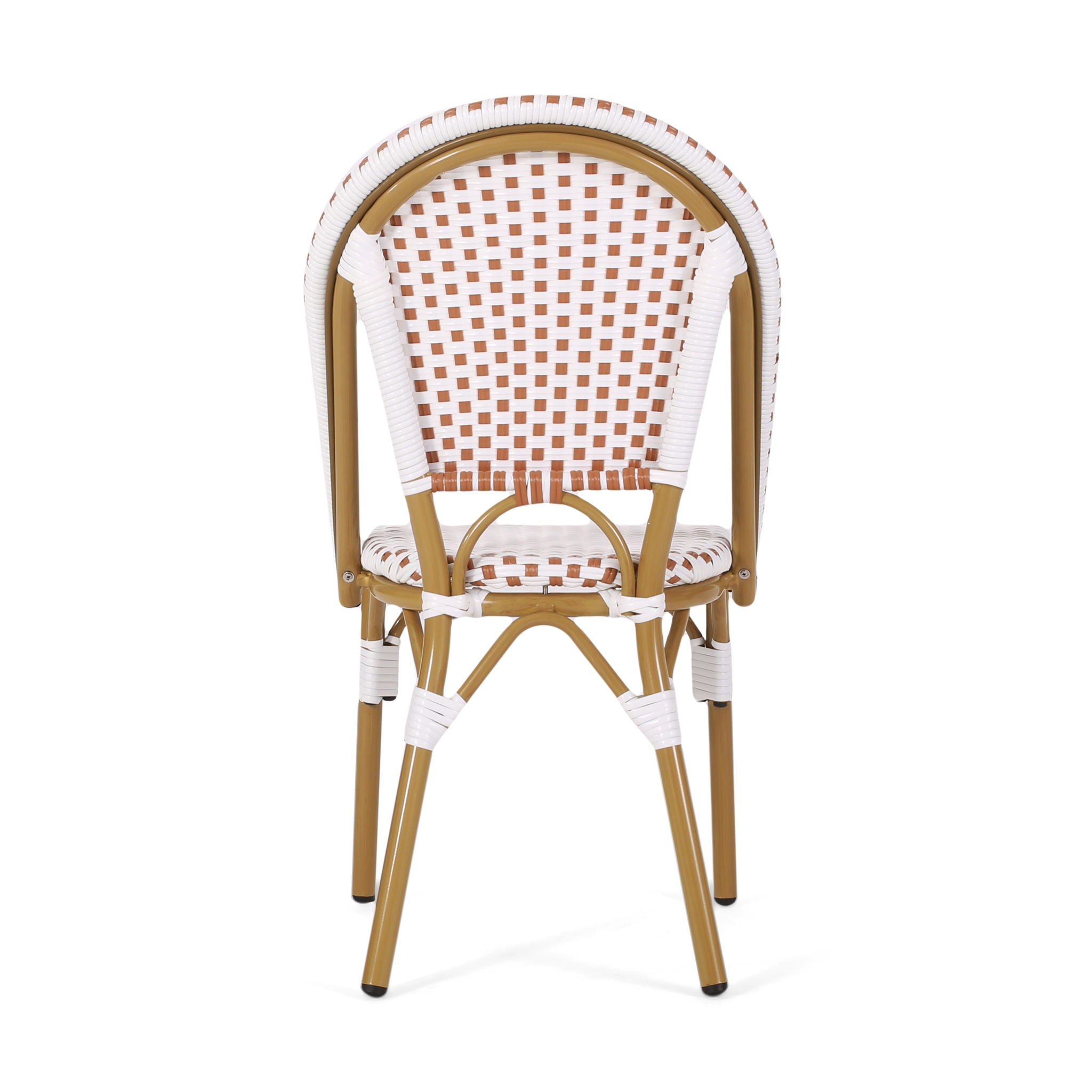 Outdoor Rattan And Aluminum French Bistro Chairs Set