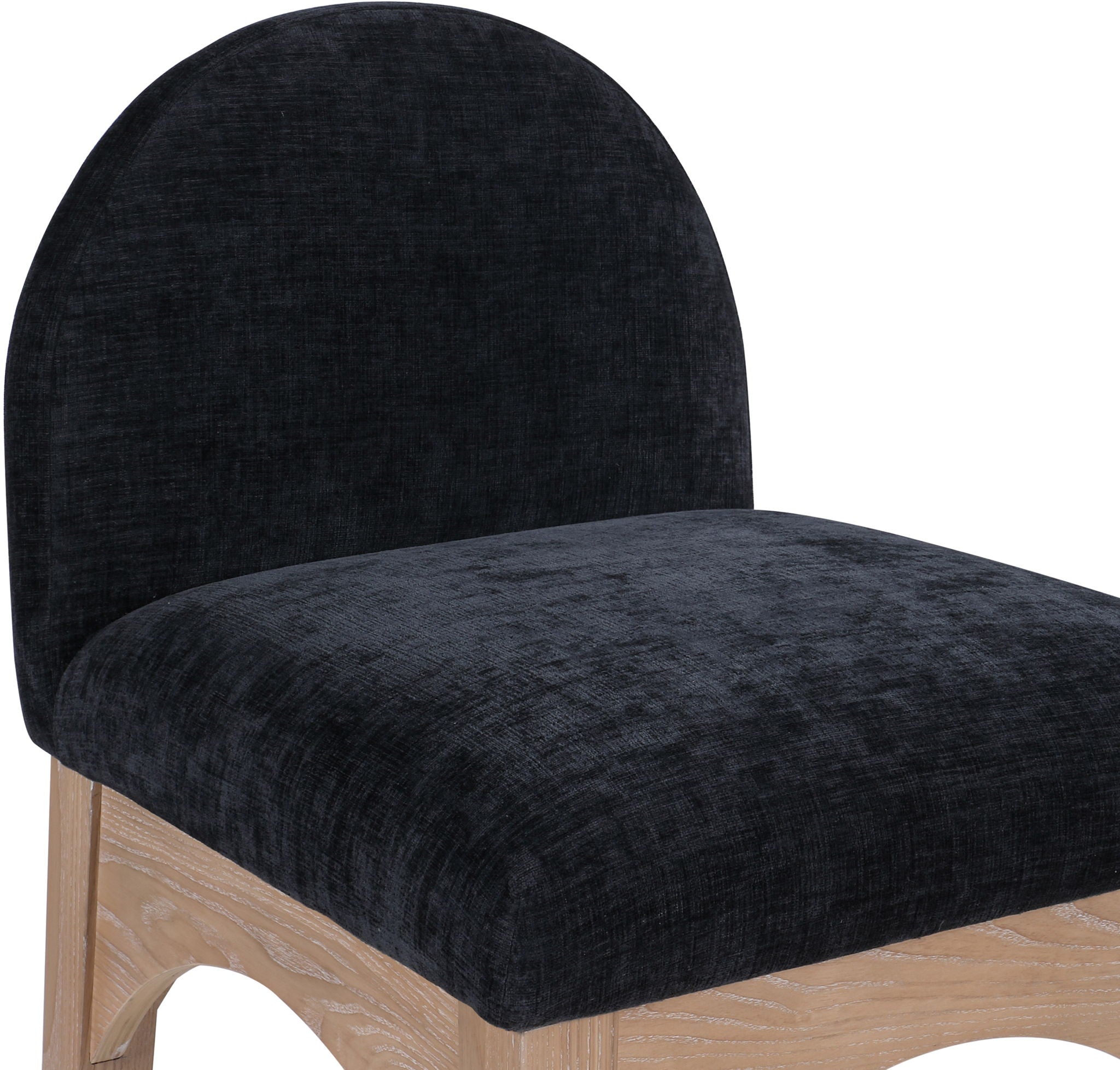 Waldorf - Chenille Stool With Natural Legs