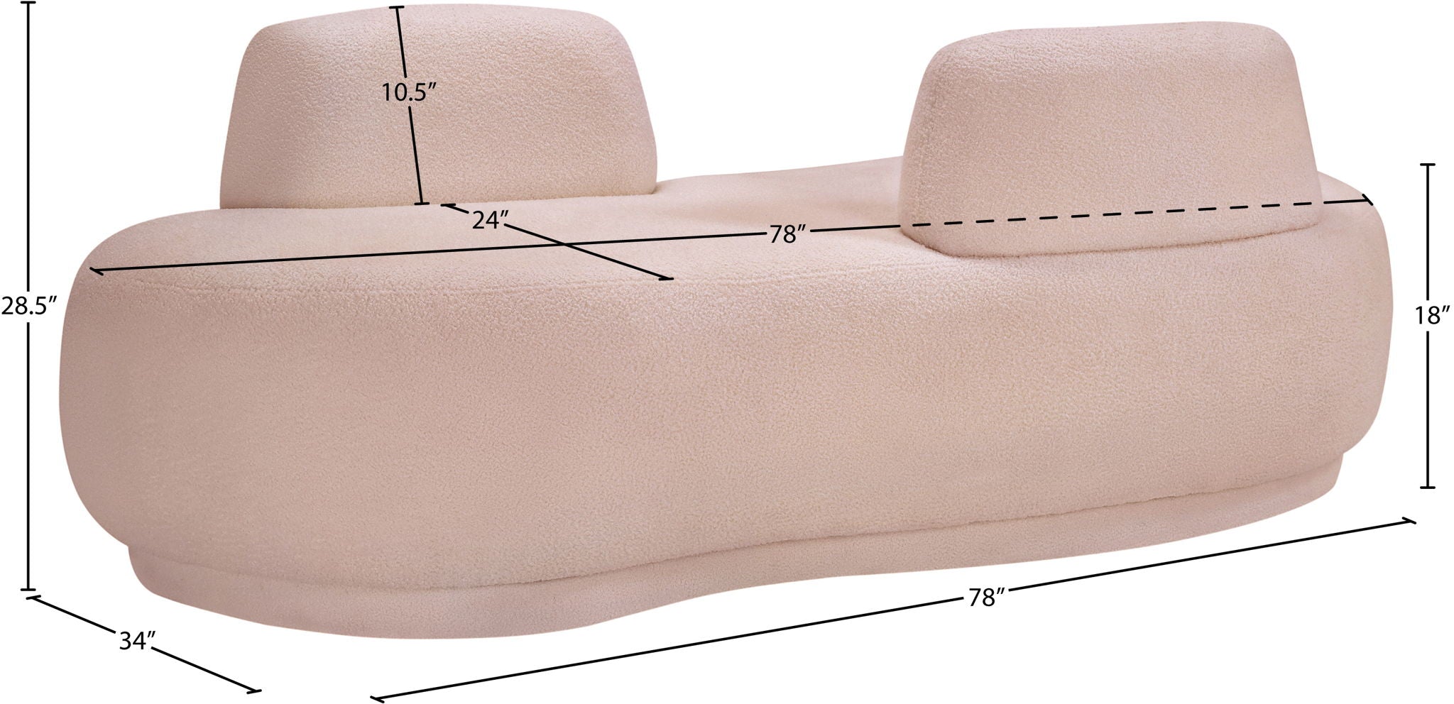 Argyle - Teddy Fabric Chaise / Loveseat