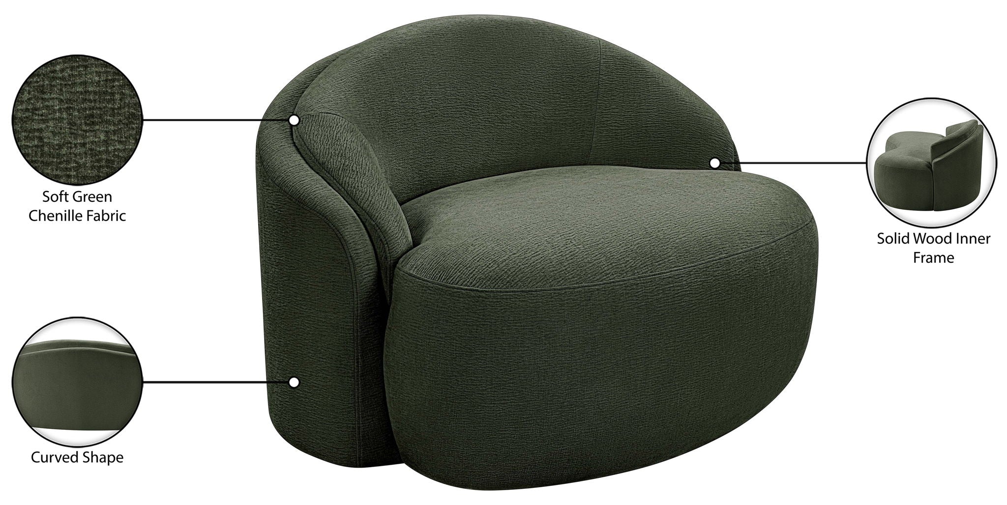 Caspian - Chenille Fabric Upholstered Chair