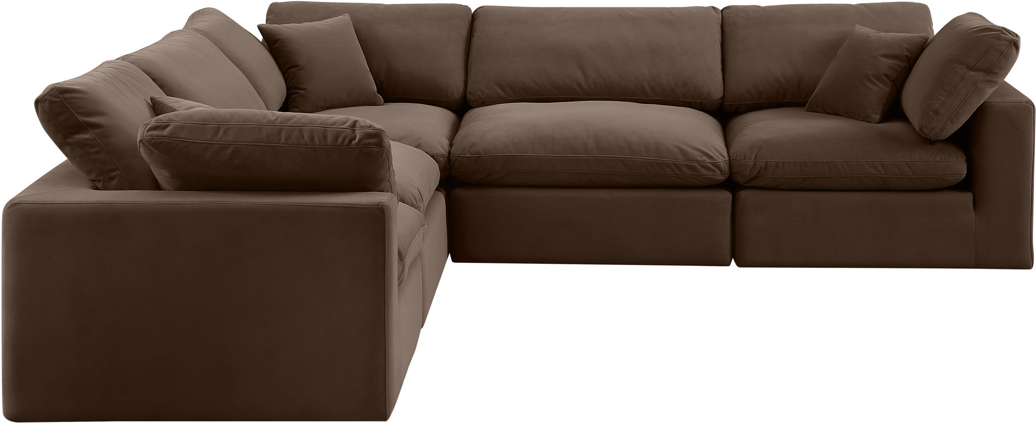 Comfy - 5 Piece Velvet Modular Corner Sectional